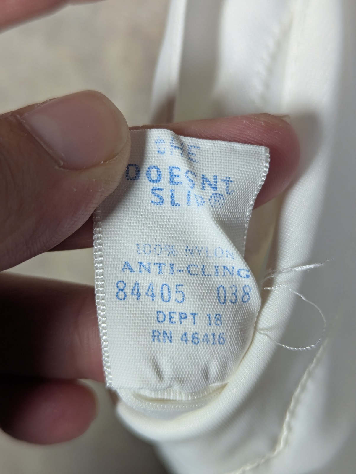 Vintage Sears The Doesn’t Slip 38 Nylon Anti-Cling ivory Slip Dress Tall Length