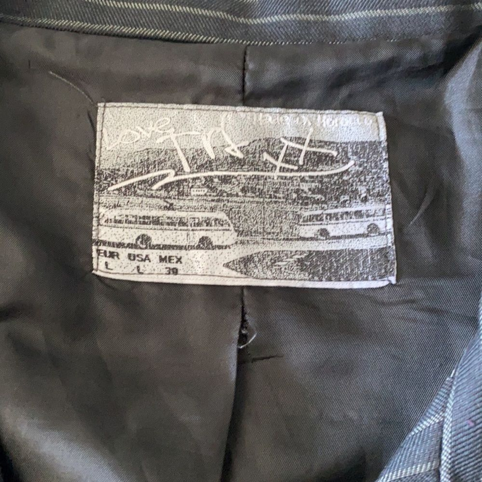 Black & grey zip up bomber jacket size Large