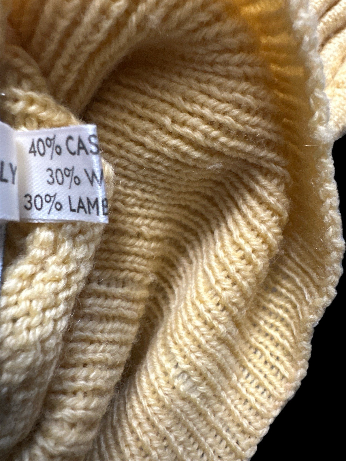 VTG EDINA RONAY CASHMERE BLEND SWEATER HAND KNIT ENGLAND ARCHITECTURAL KNIT