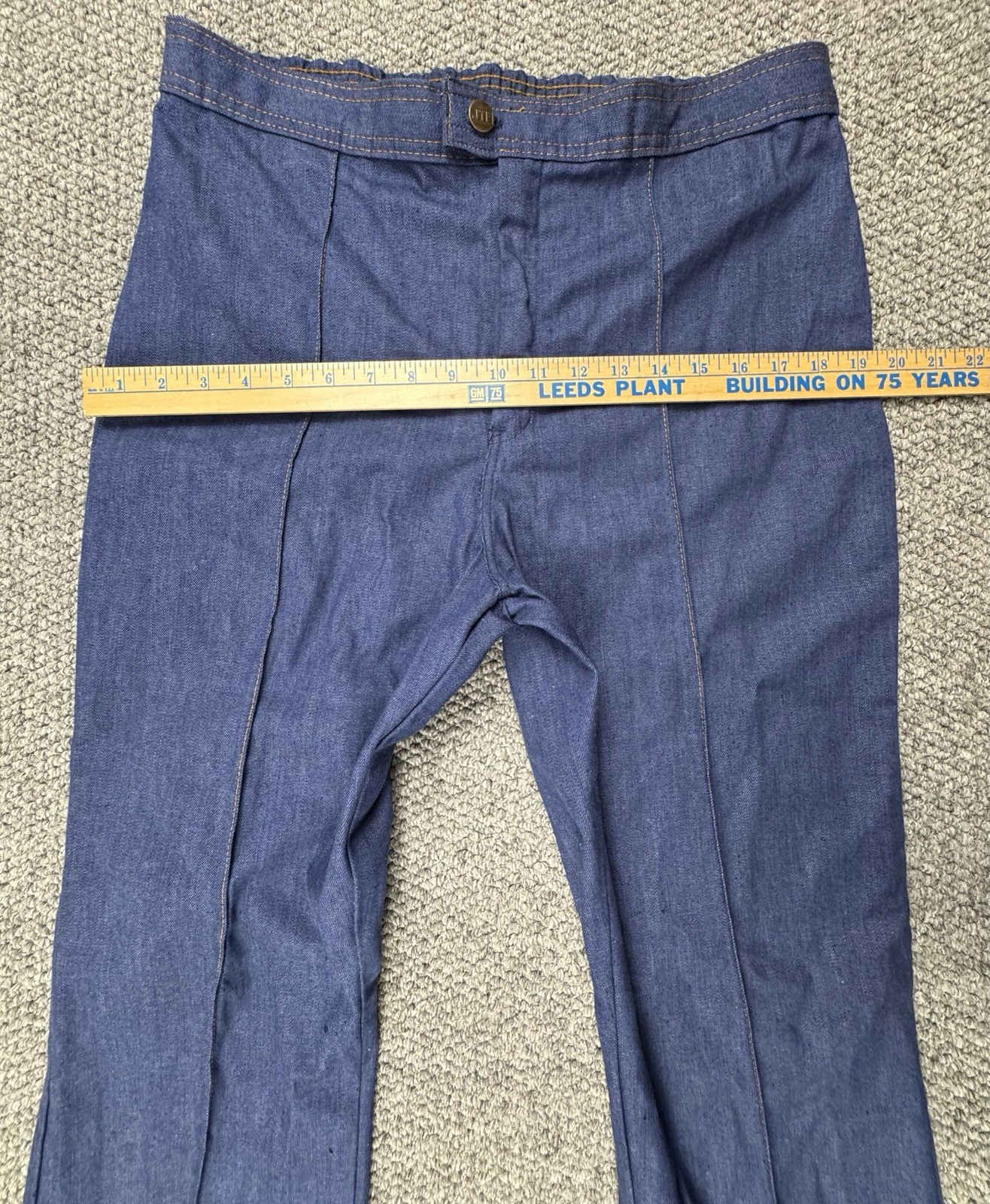 MINT VTG 70s Sears JTF High Rise Blue Denim Jeans Women’s 32×33 Flare Talon Zip