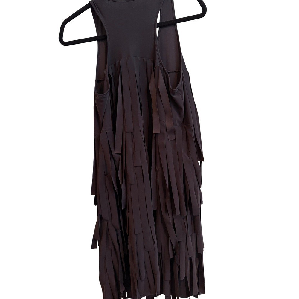 Cop Copine Black Fringe Tiered Dress FR 42 Racerback Great Gatsby LBD