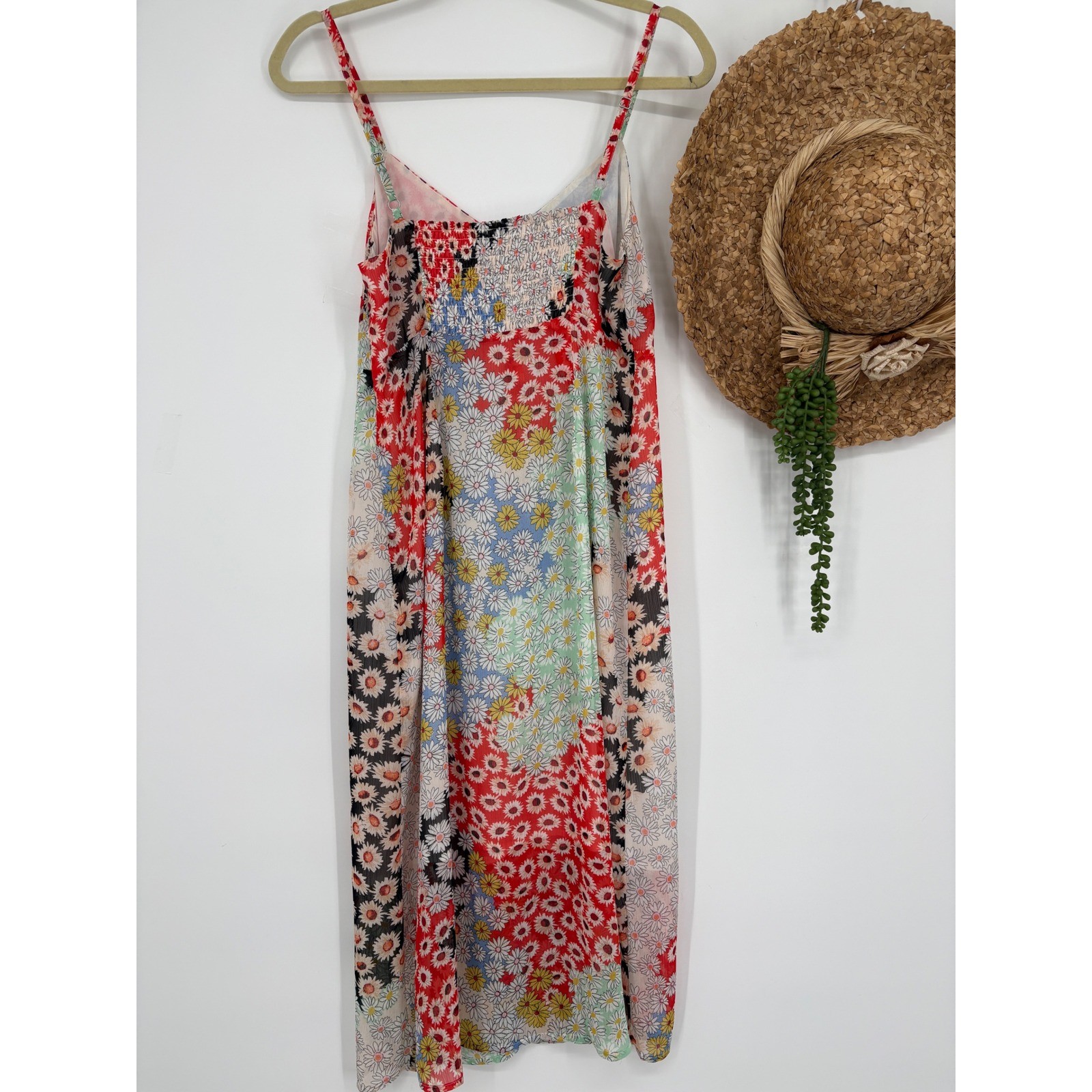 Sanctuary Every Day Ditsy Floral Button Front MIDI Slip Dress Chiffon Multi Sz 6