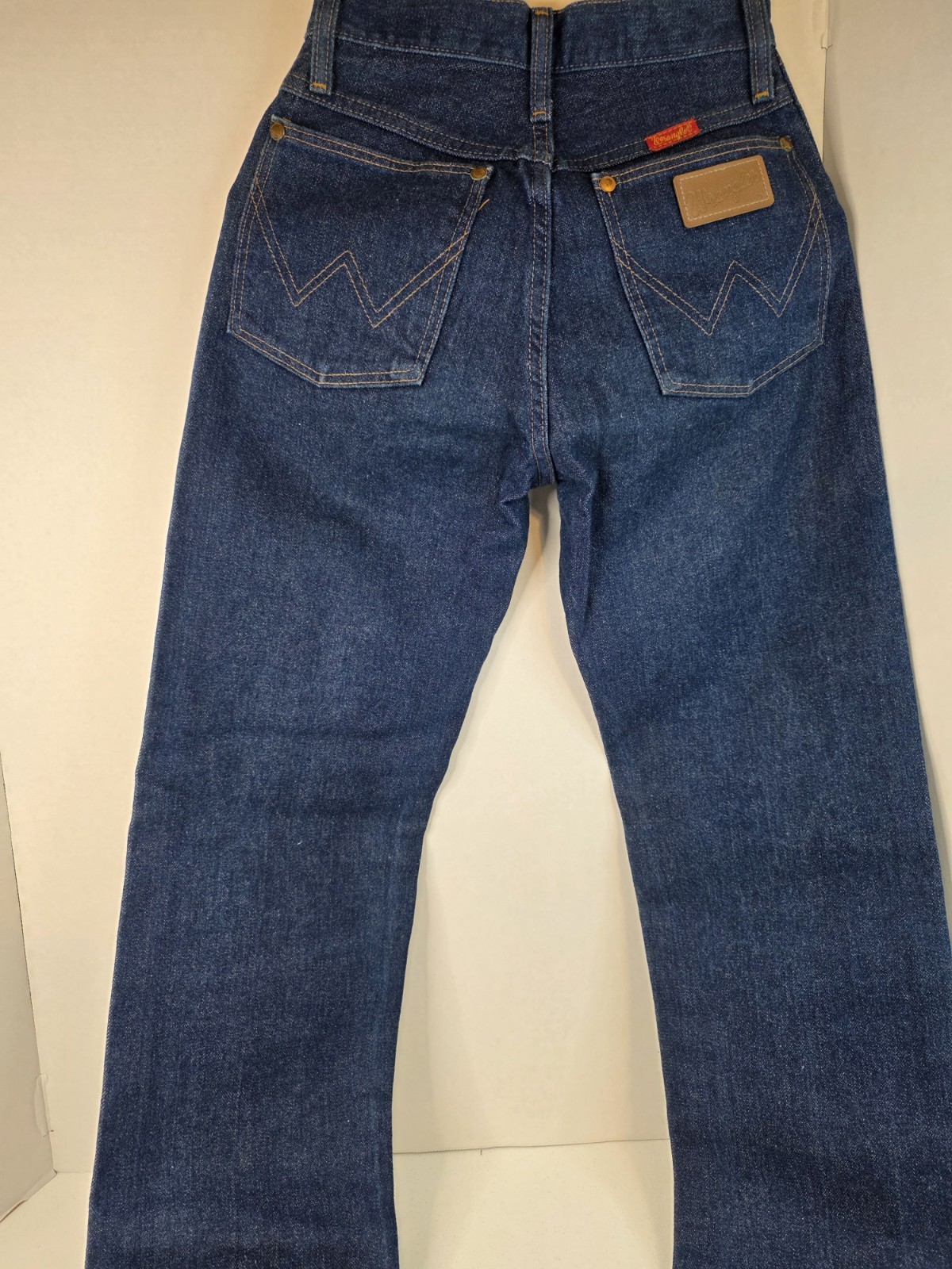 Vintage Wrangler Cowboy Cut Women’s Size 24×34 Jeans USA Made 1970s Dark Blue