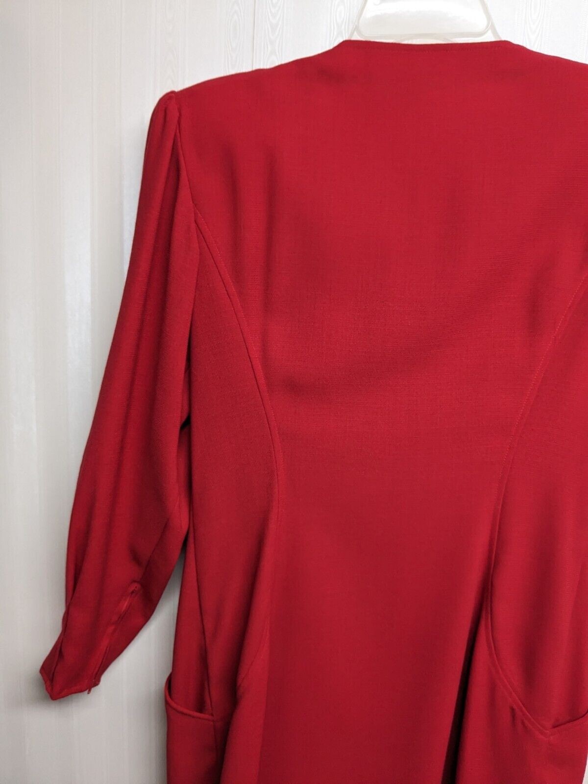 Ungaro Solo Donna Paris Vintage Dress Women US 12 / EU 46 Buttons Wool Red Italy