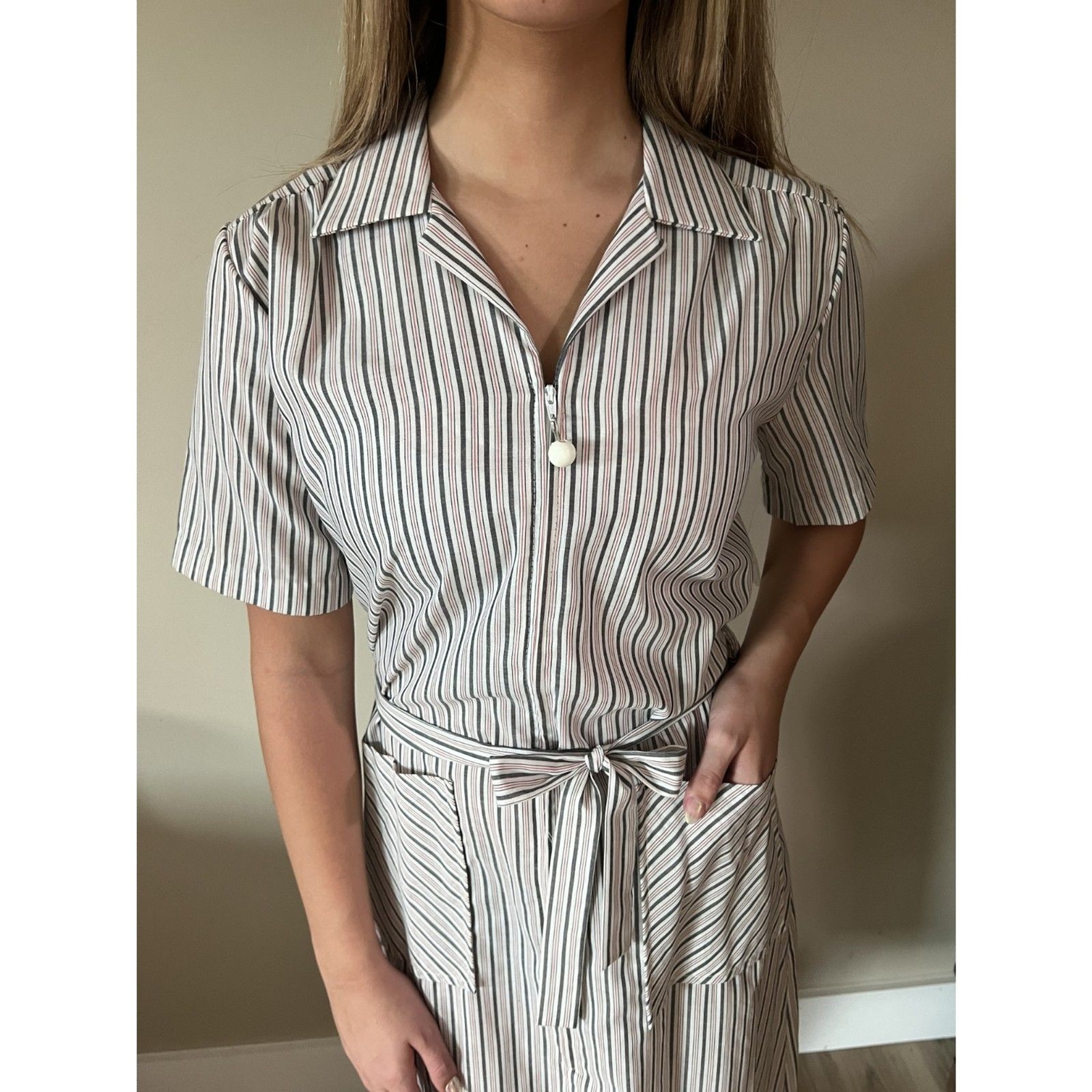 1960s Vintage BNWT Striped Shirt Dress by Carolina Maid sz 12