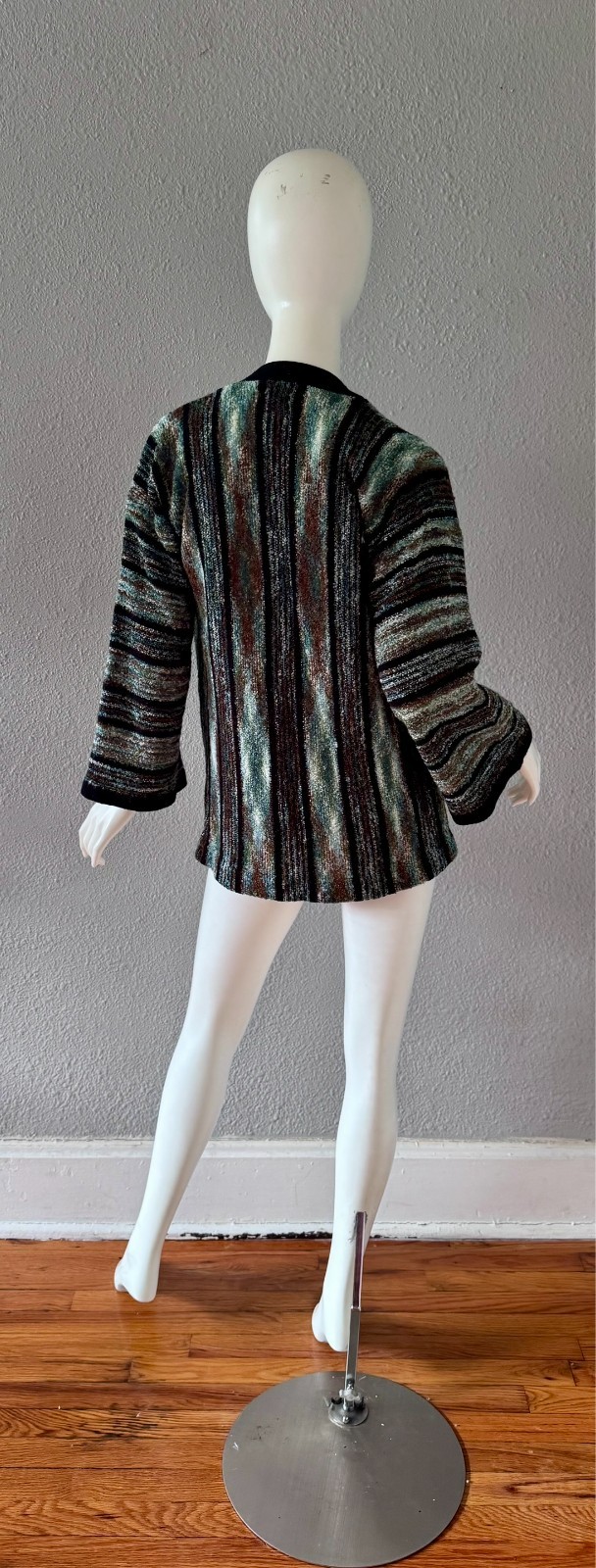 Vintage 70s Hippie Bell Sleeve Open Cardigan Sweater Top S/M
