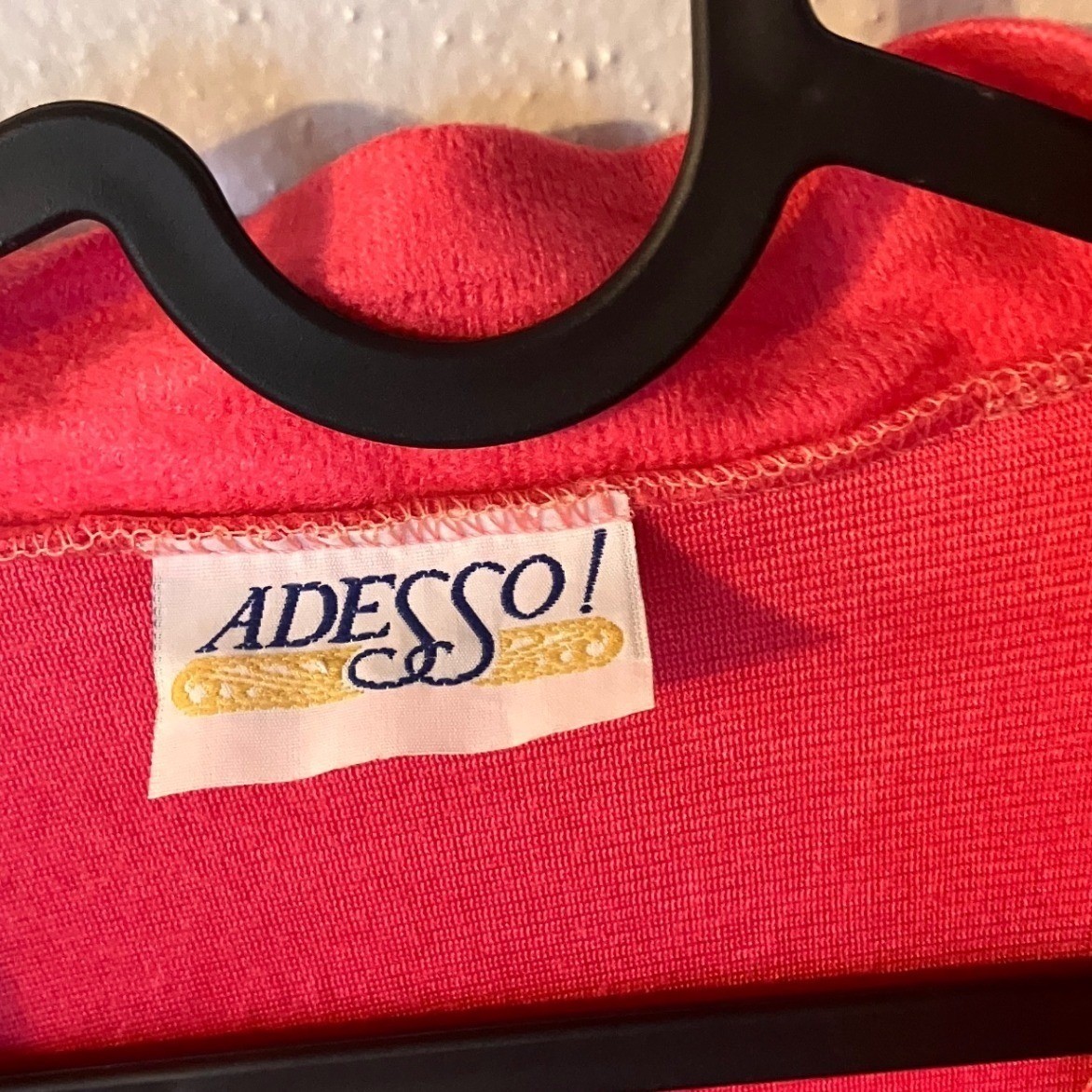 VNTG Adesso! Pink Robe Long Duster Ribbon Trim Belted Hot Pink Stranger Things