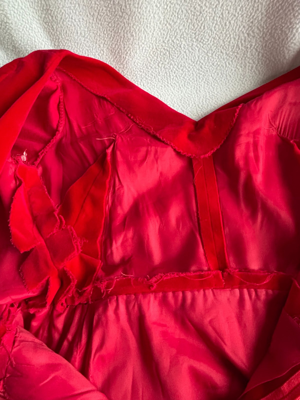Vintage 1950s 1960s Red Velveteen Curvy Sheath Dress S
