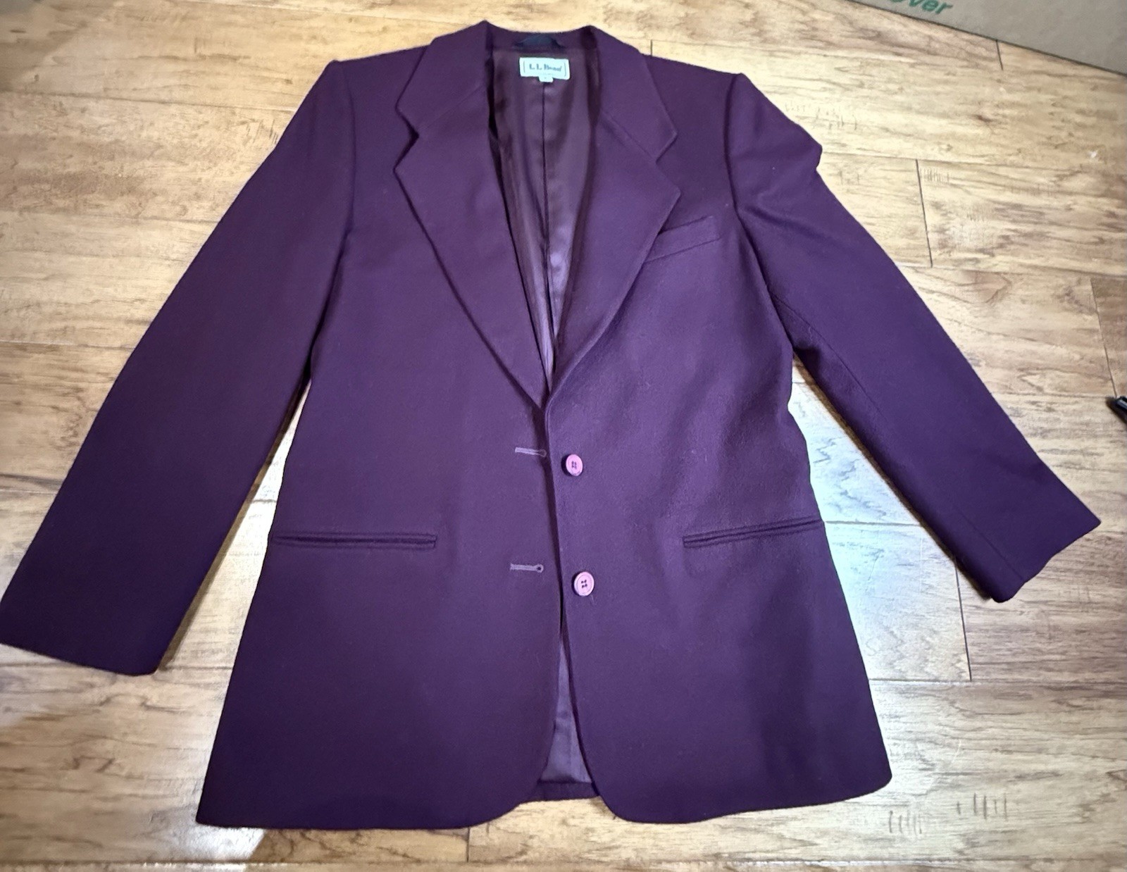 LLbean Women’s Blazer Cashmere and Wool Size 8 Deep Purple