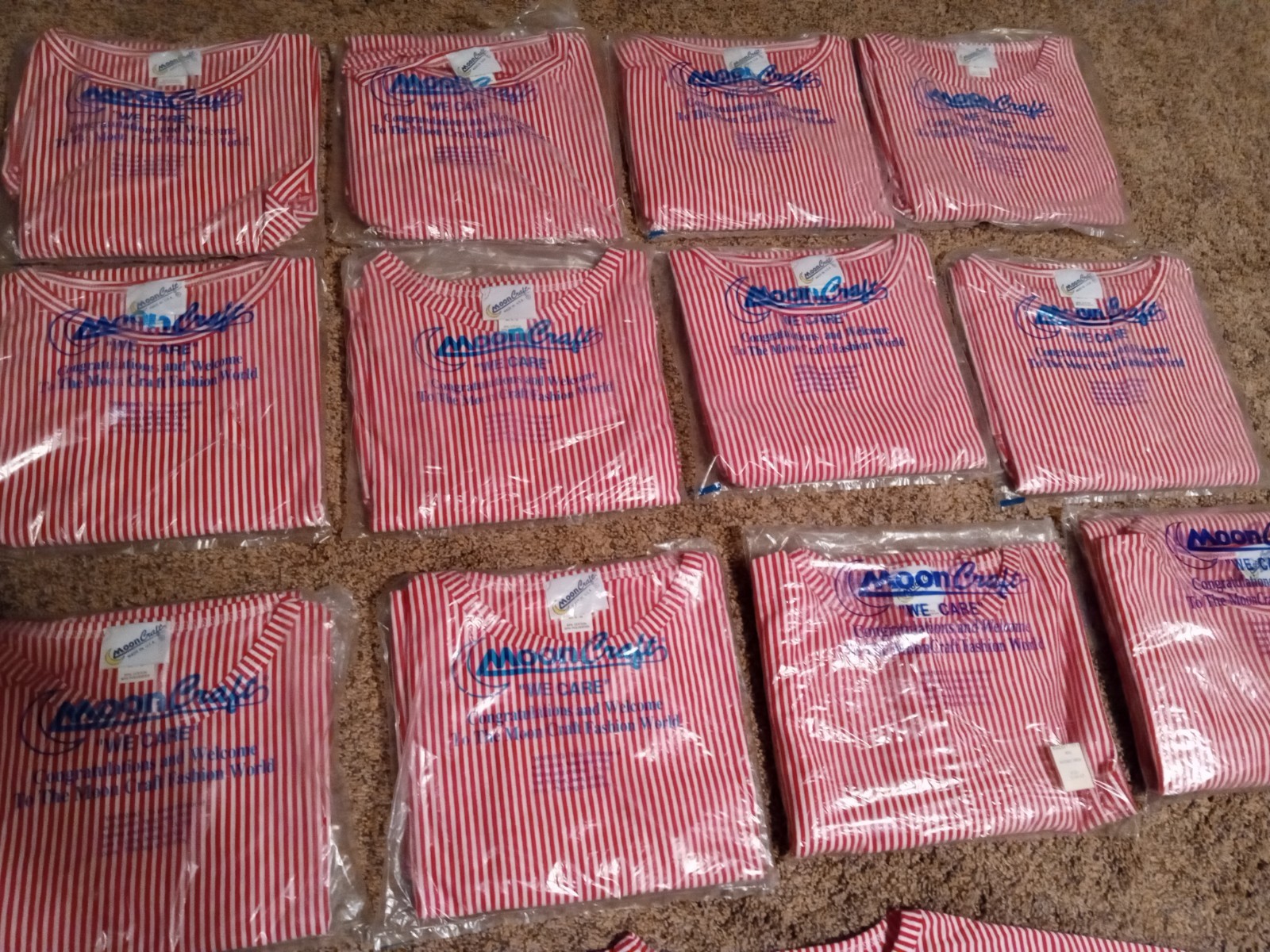 Lot Of 13 Vtg Mooncraft Made In U.S.A. 90s Striped Shirt Women’s SIZE M/L 14-22