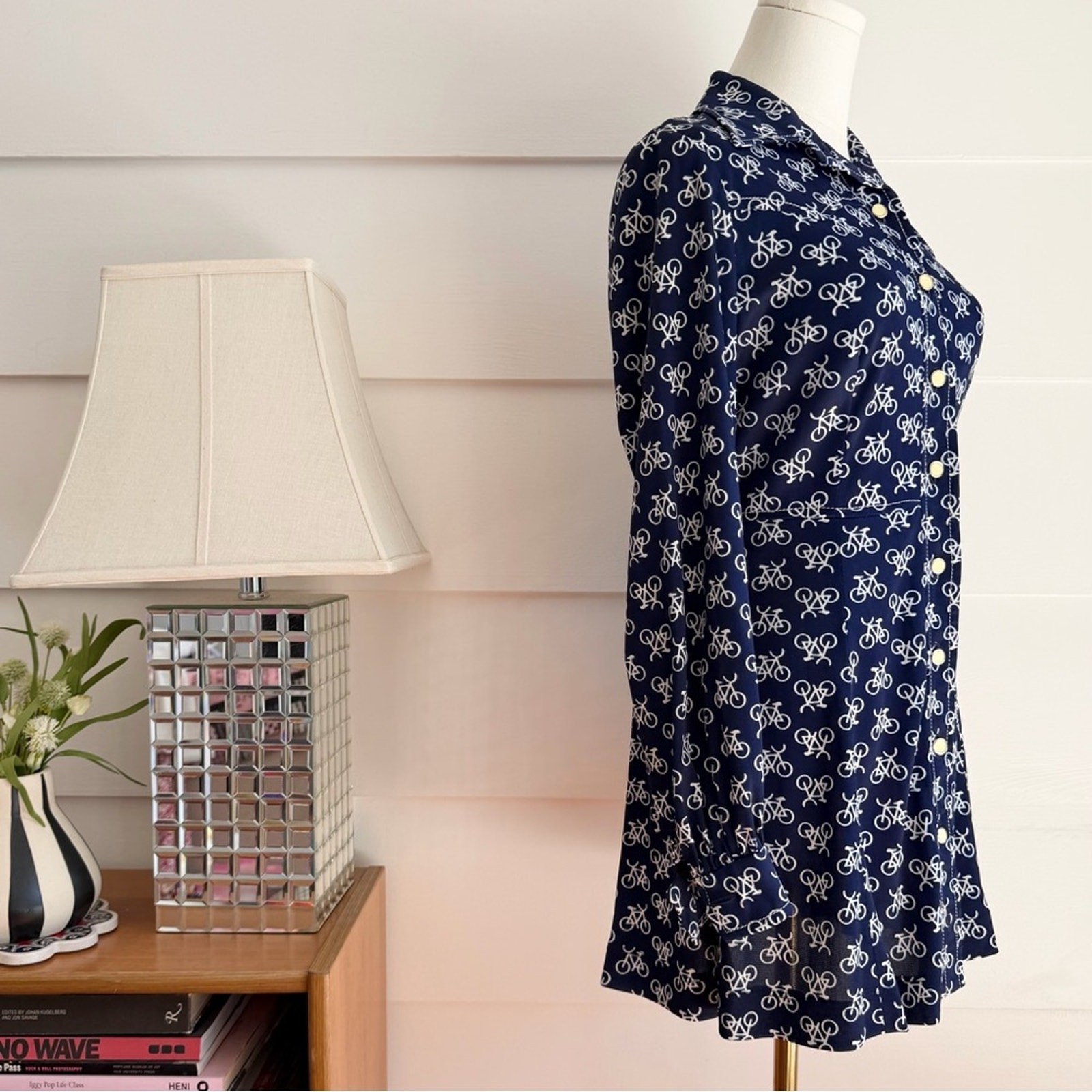 Vintage Bicycle Print Mini Dress by Apropos XS