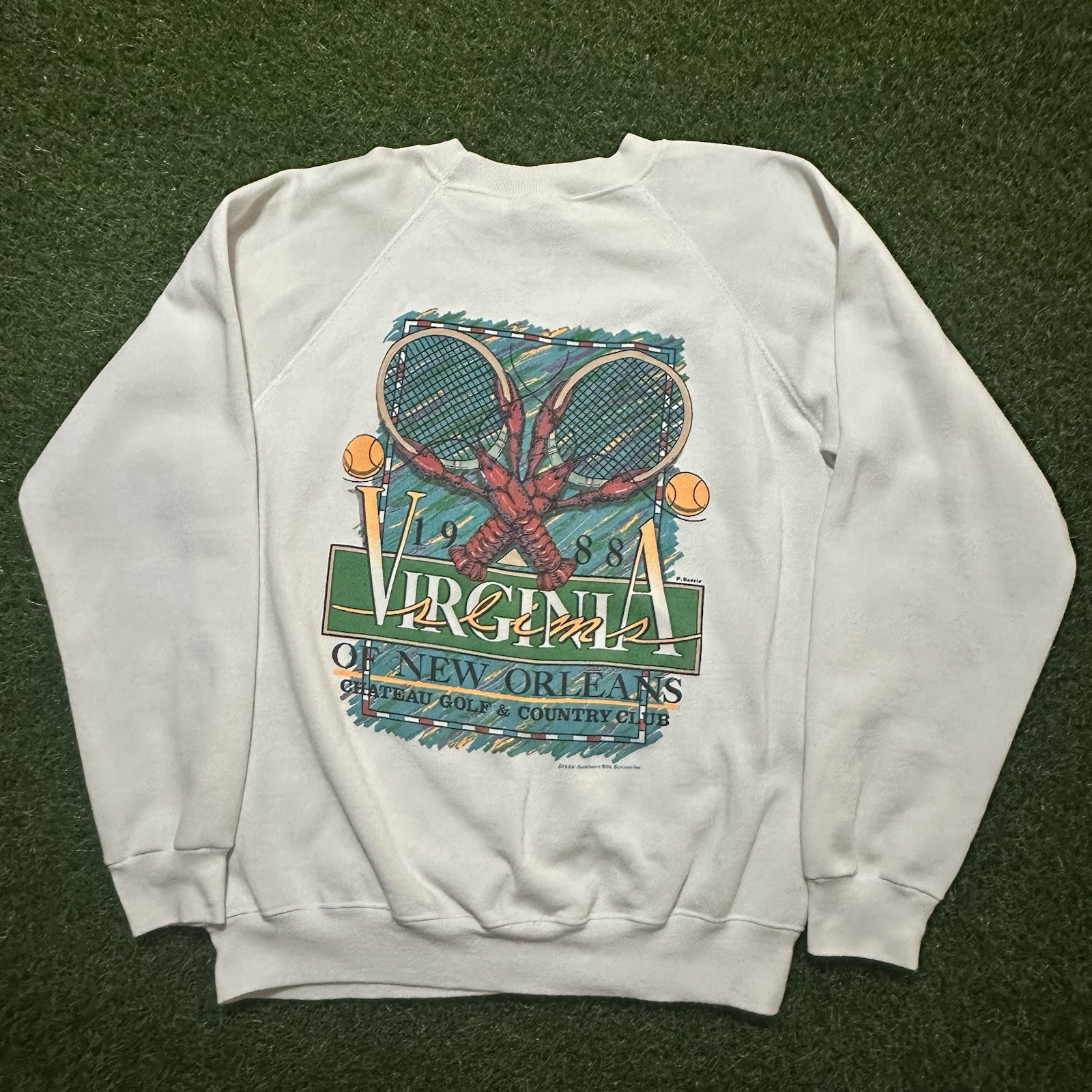 Vintage 1988 Virginia Slims Champion Tennis New Orleans Chateau Sweatshirt L