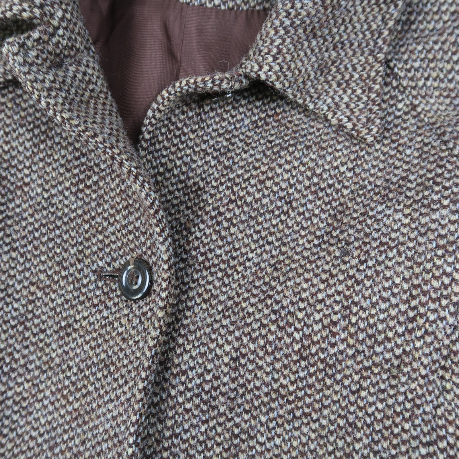 Vintage Orvis Women’s Harris Tweed Peacoat Trench Coat Long Jacket Belted Sz 10