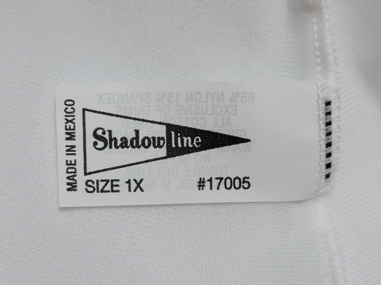 VINTAGE SHADOWLINE CLASSIC BRIEFS PANTY WHITE 17005 SIZE 1X NYLON SPANDEX MEXICO