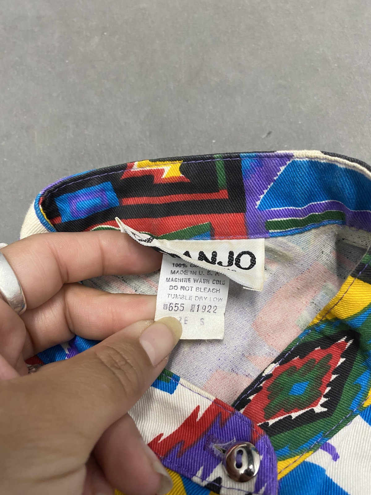 Vtg Banjo Women’s Western Crop Top Shirt S Aztec colorblkPrint Rodeo Barrel Race