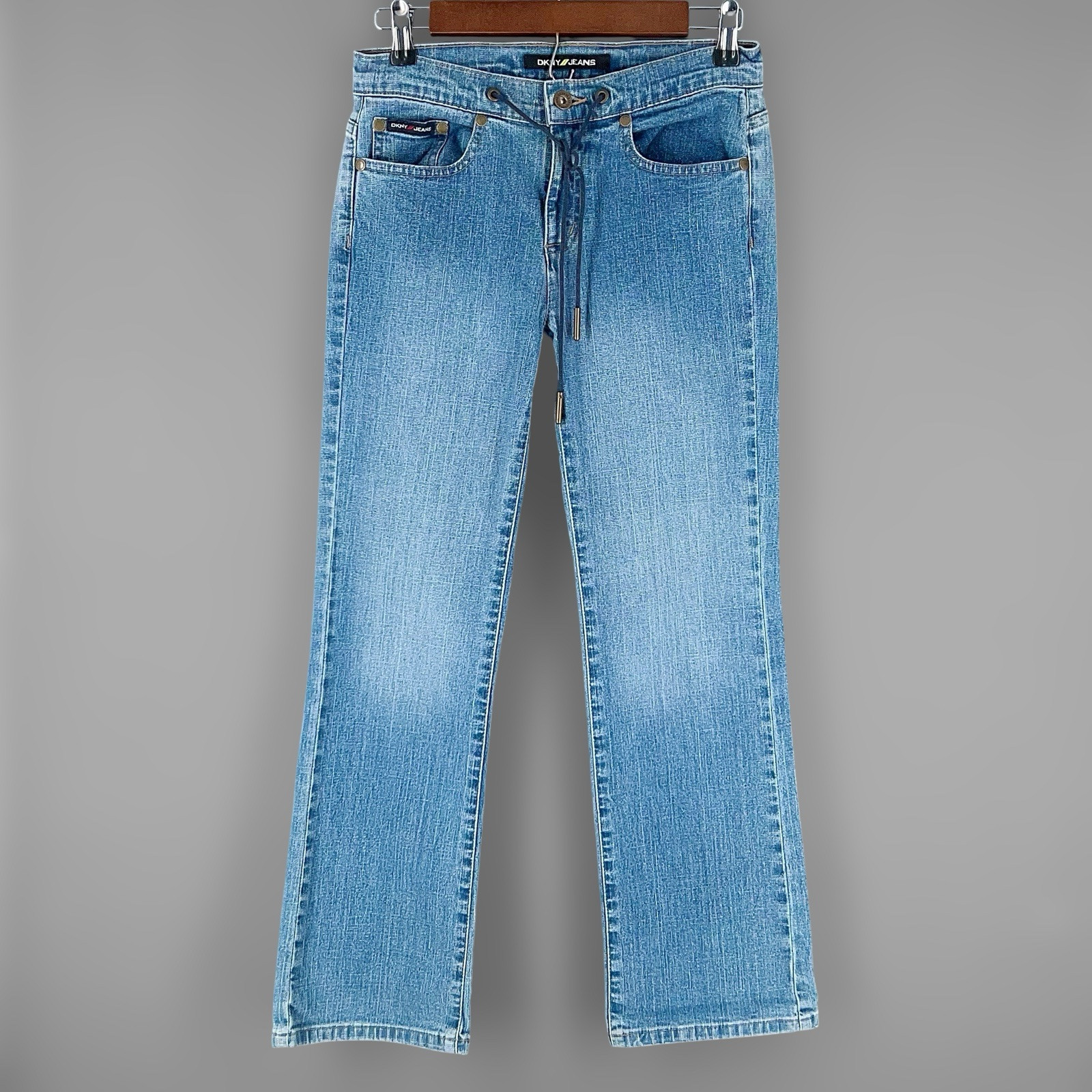 DKNY Jeans Womens Low Rise Bootcut Stretch Denim Light Wash Size 2 – 27×26.5