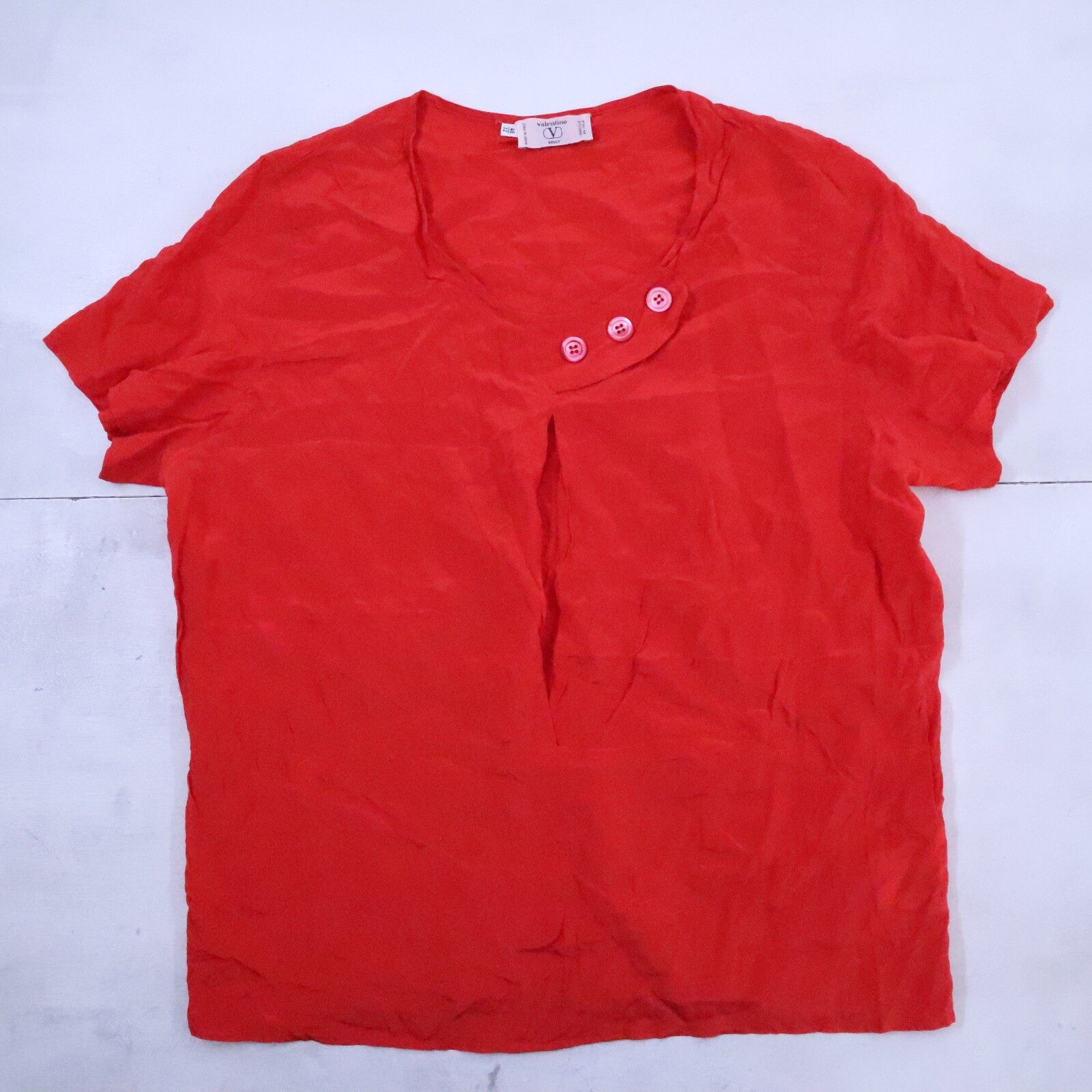 VALENTINO SILK SILK SOIE VINTAGE JERSEY SHIRT SHIRT RED