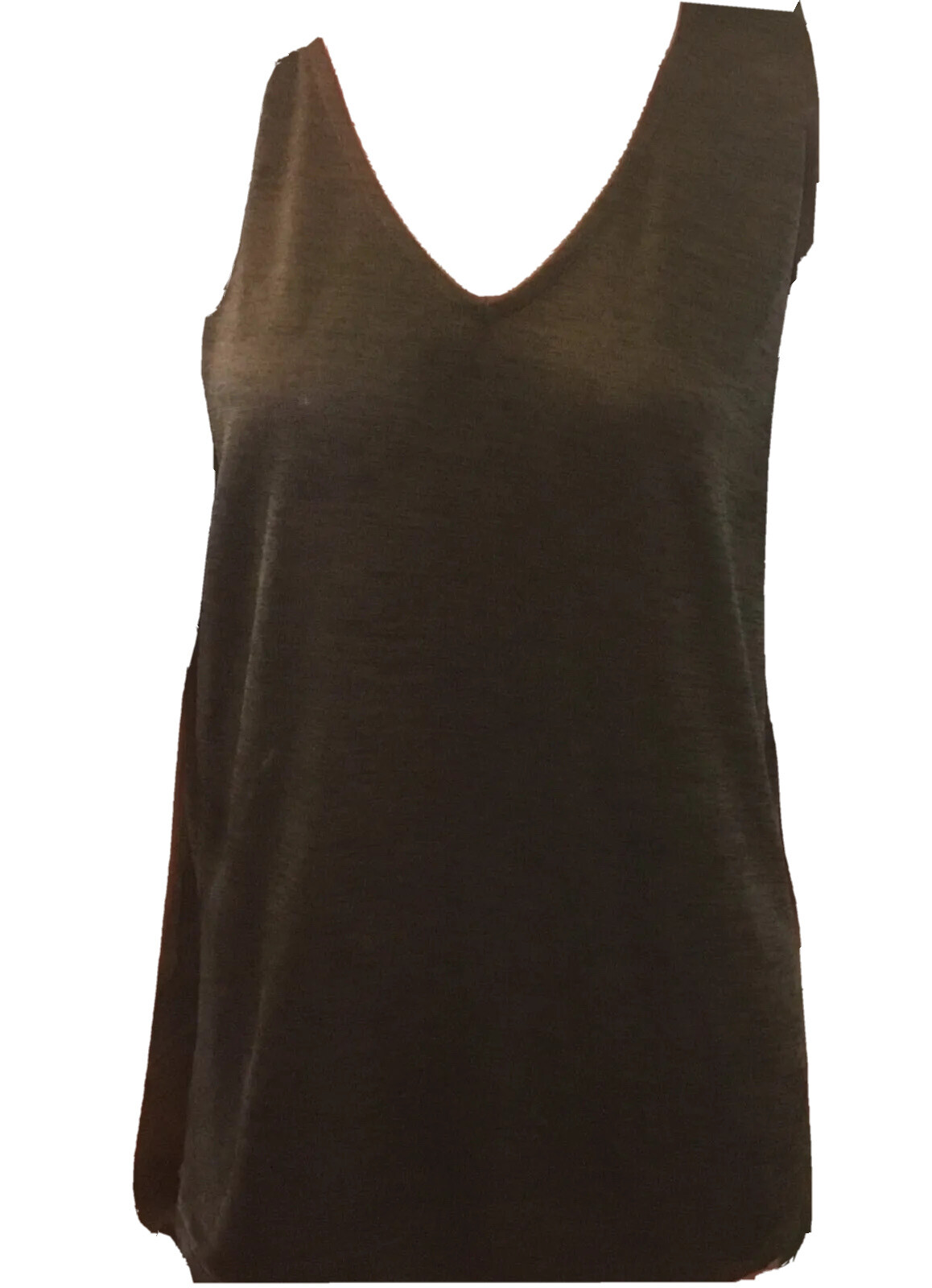New Rockmans V Neck Grey Polyester /Elastane women’s top Size S