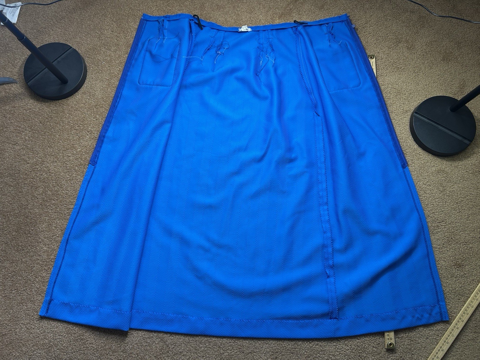 Vintage 1970s Terry Chicago Cobalt Blue Maxi Skirt Talon Zipper Herringbone M/L?