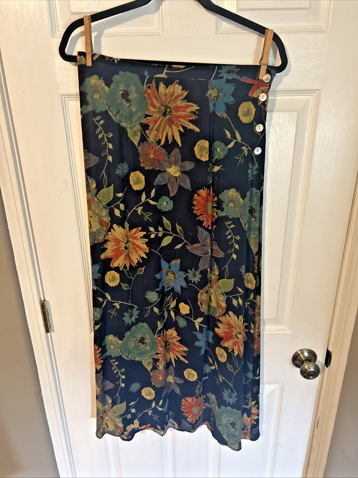 VTG. 1990-2000 Y2K JM Studio Made in USA Floral Skirt Size Large ( Waist 28″)