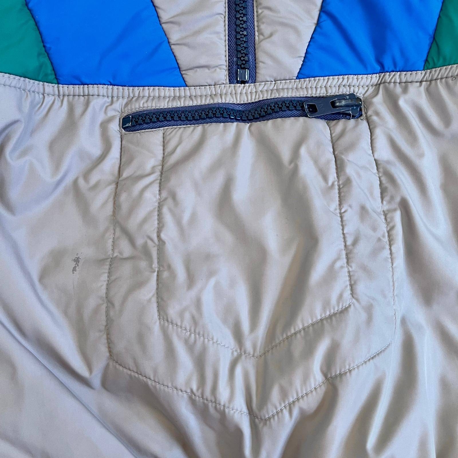 Vintage Roffe Ski Pullover Puffer 80s Colorblock Chevron Anorak Unisex USA