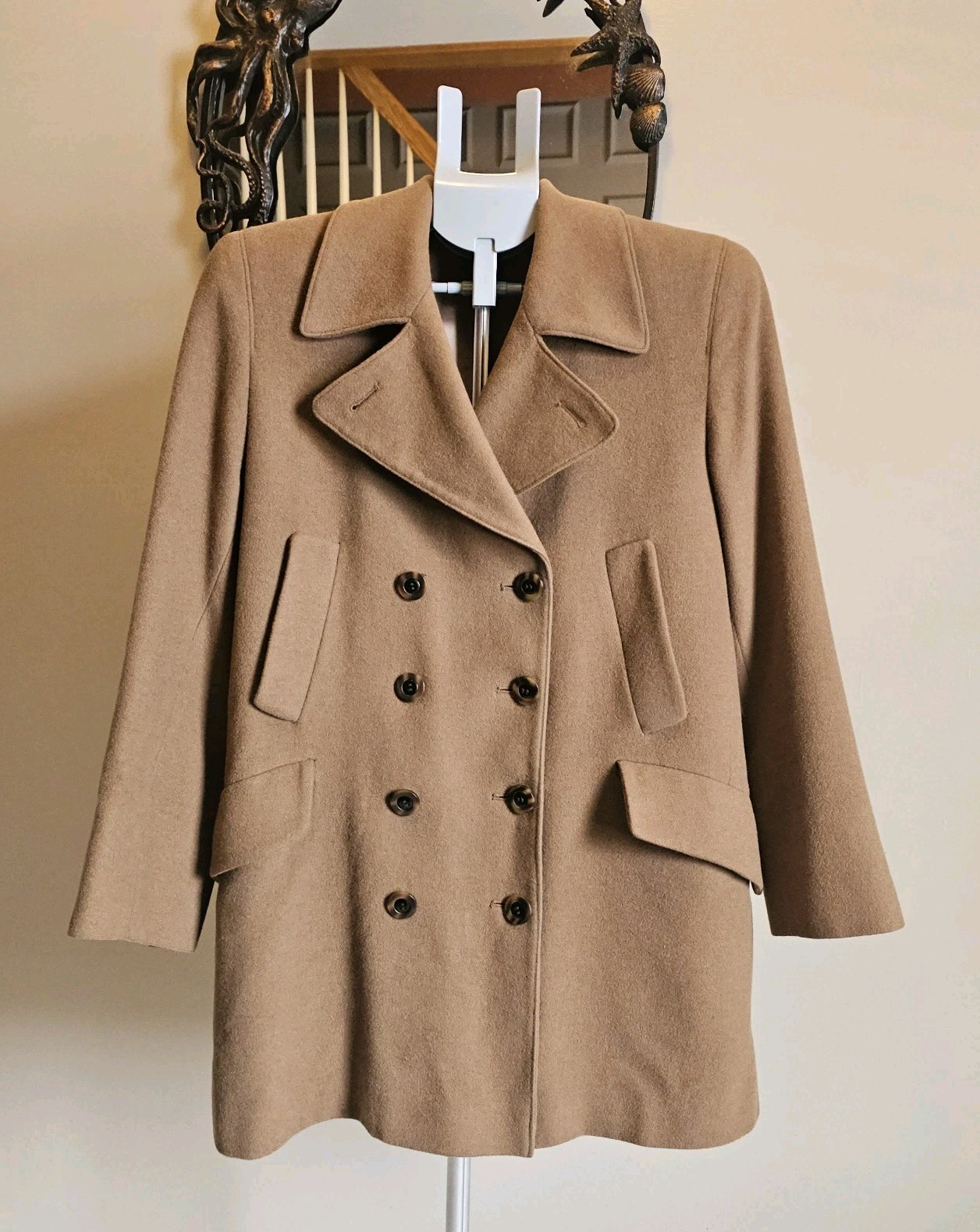 Vintage Fleurette Camel Hair Coat Womens Size 6 Union Made USA 70s 80s Brown