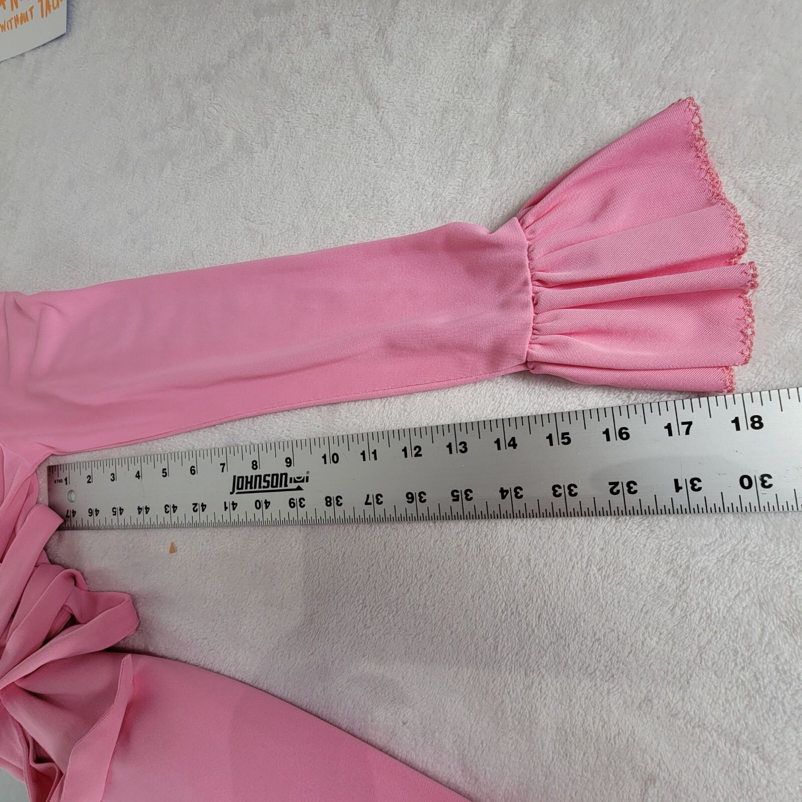 Vintage Kristie Lou Juniors Long-Sleeve Ruffled Maxi Dress Pink Empire Waist