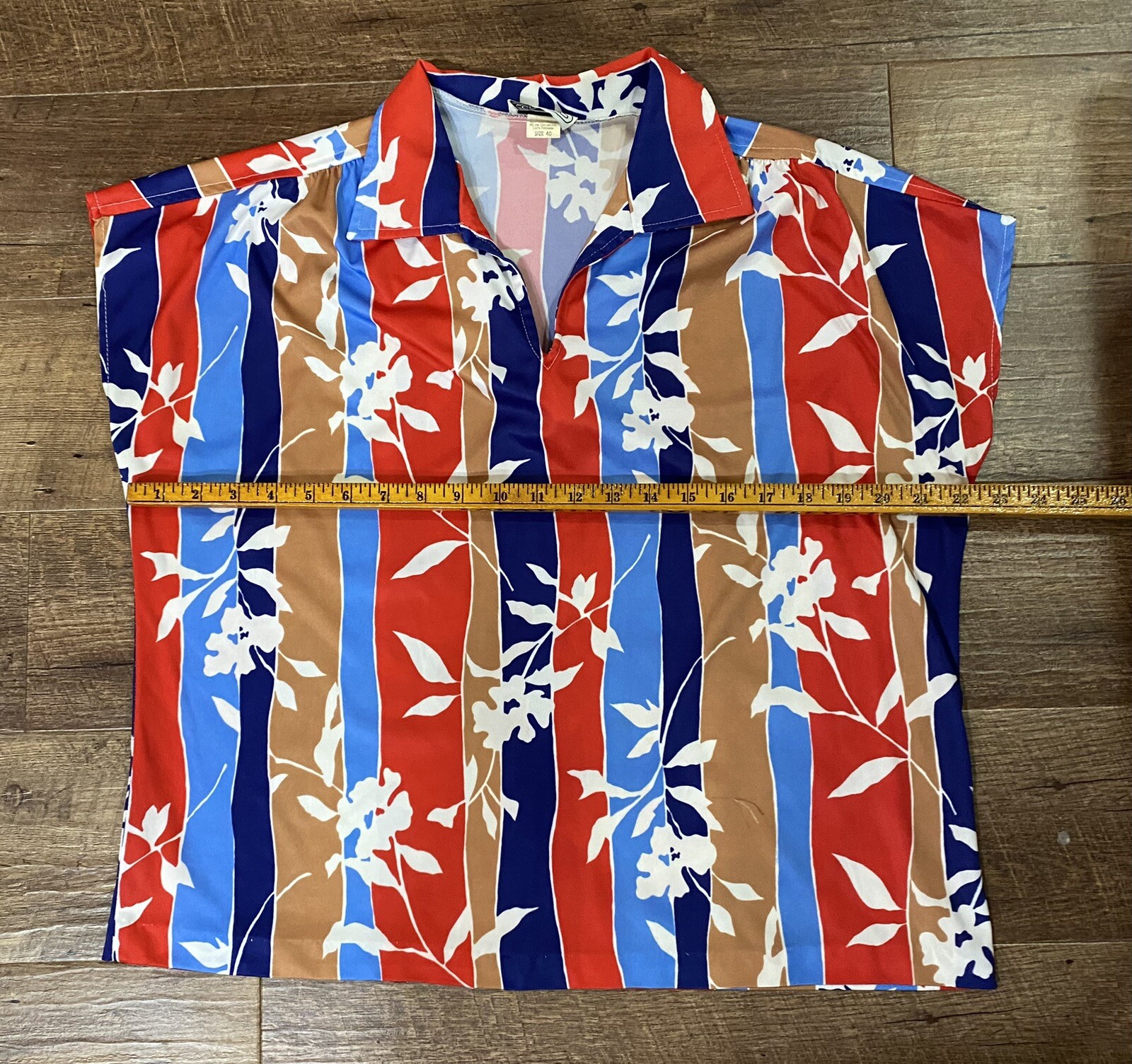 Vintage 70s 80s Copy Cats Tropical Floral Shirt 40 M/L