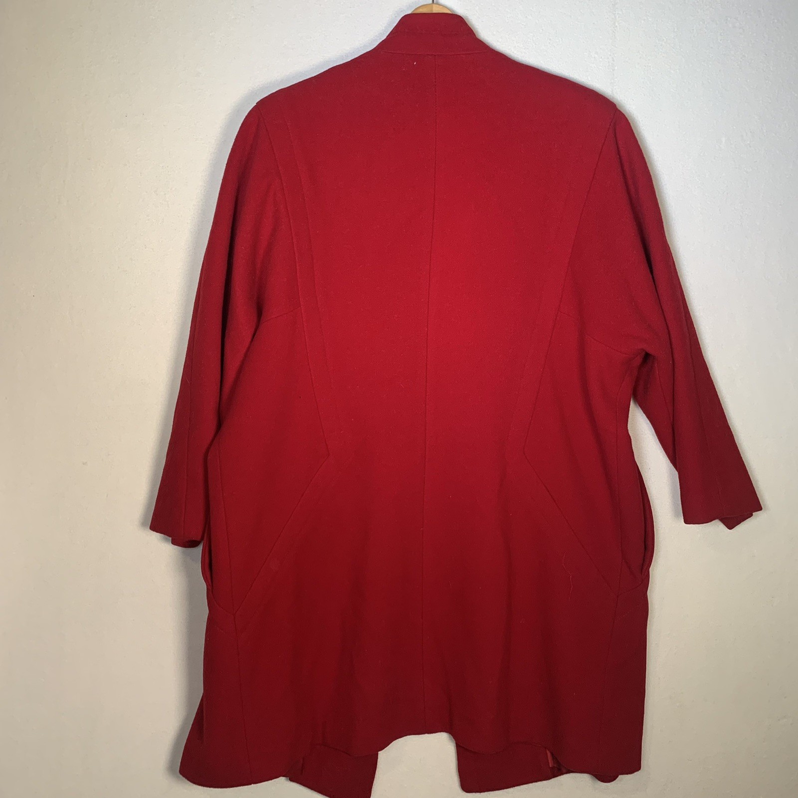 Vintage Worumbo Fabric by Forstmann 100% Wool Red Pea Coat Women’s Size 12 Flaws