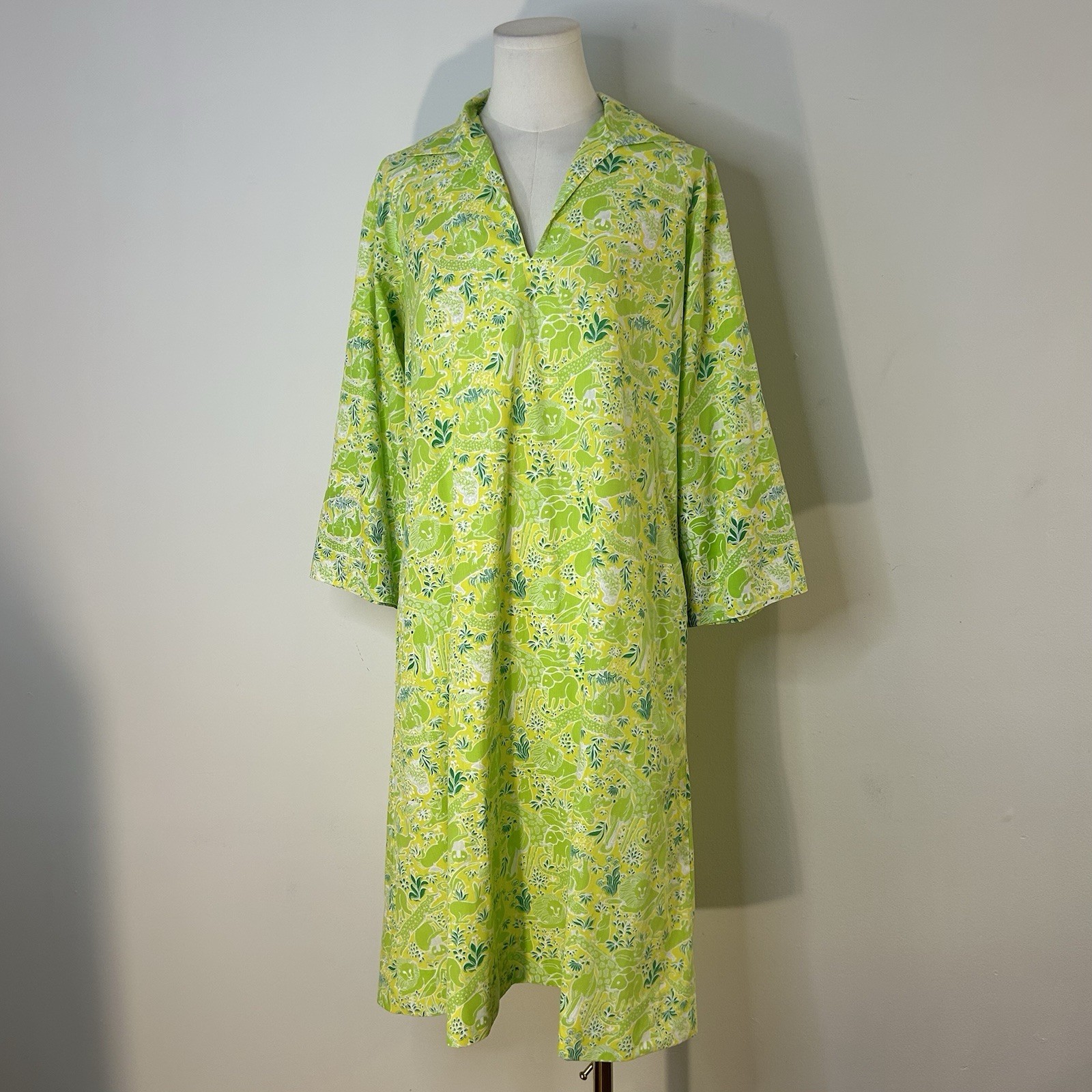 60s 70s Novelty Print Jungle Animal Dress Retro True Vintage 38 Inch Bust