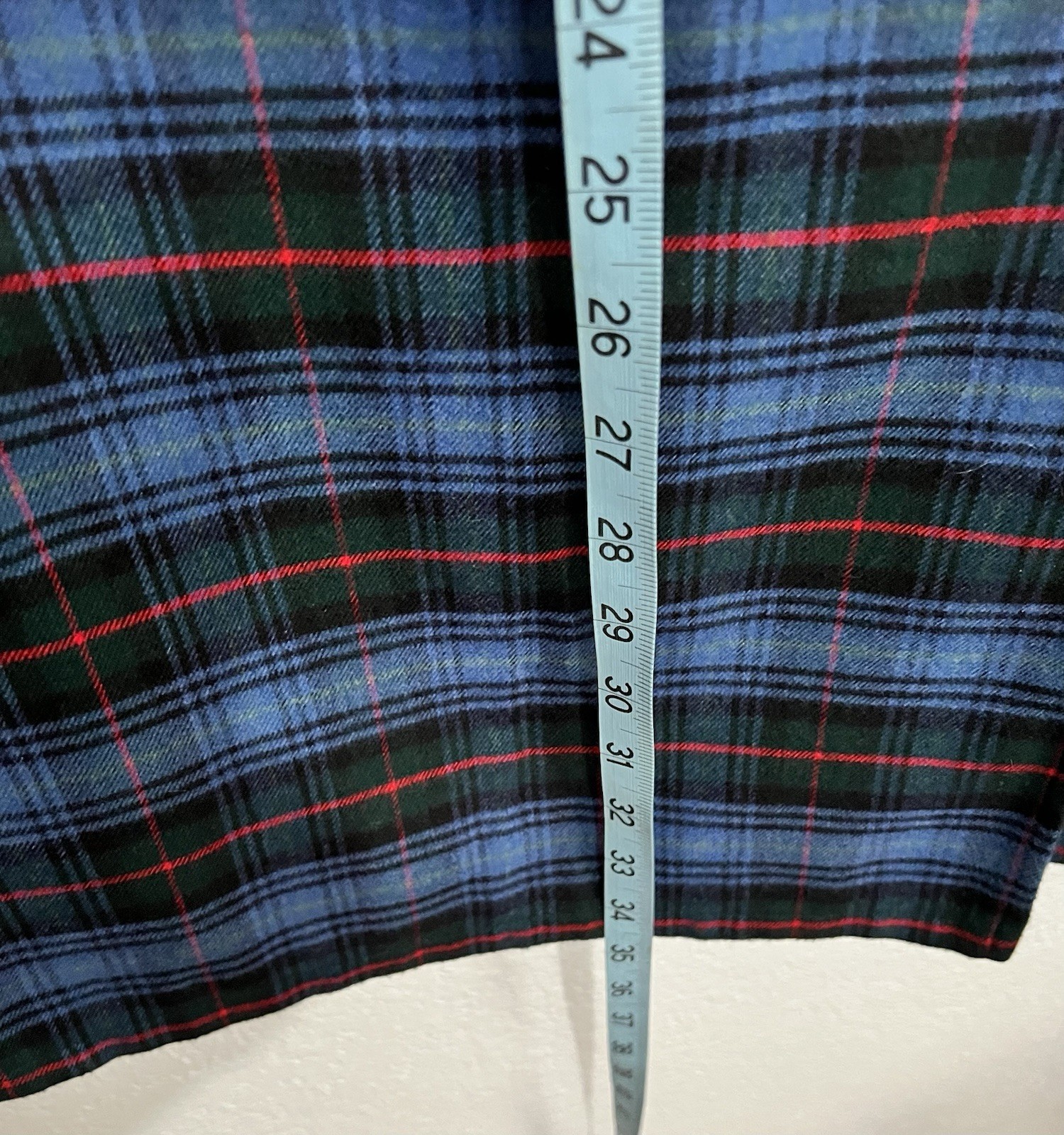 Crazy Horse Plaid Blue Red Tartan Midi Skirt Buckle Lined Highlander 12
