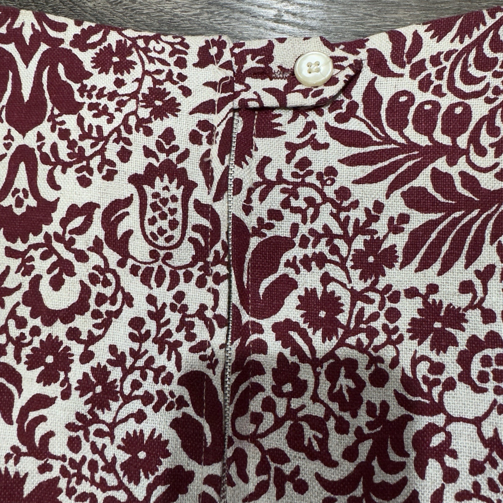 Vintage 70s Prestige of Boston Floral Skirt & Top Set Burgundy NOS Folk Art Boho