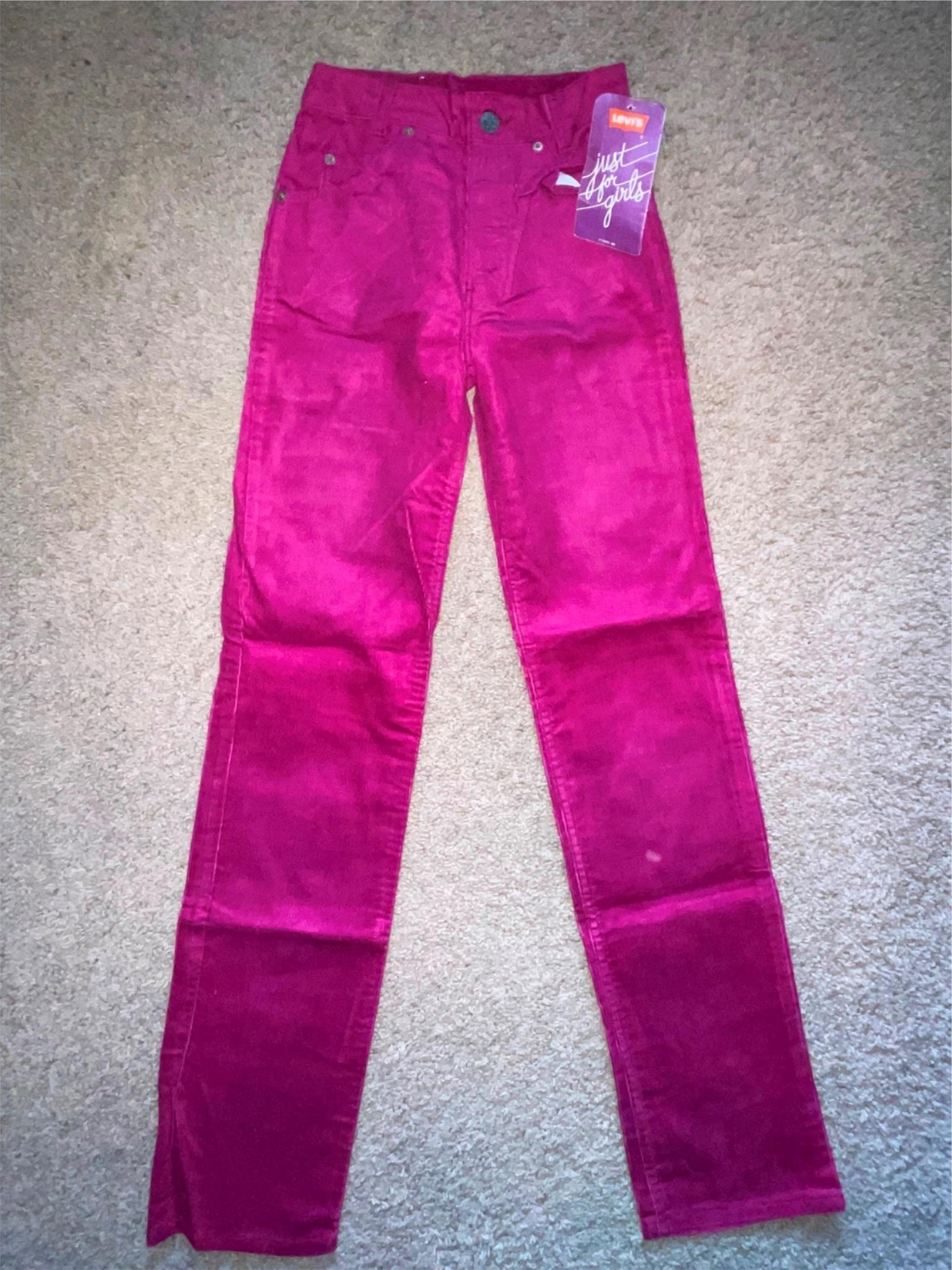 VTG 80S NEW WOMENS GIRLS 6 24 X 32 LEVIS FUSCIA PINK CORDUROY DENIM JEANS PANTS