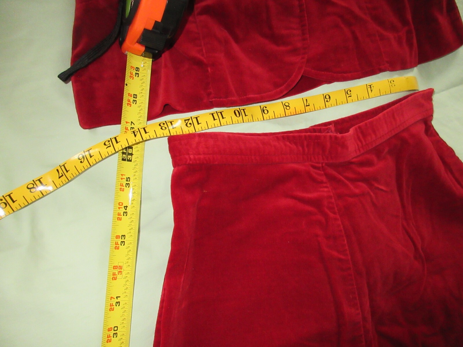 Vintage 90s Y2K Red Velvet Suit Jacket Skirt Long Size 4 / 6 TBL Christmas