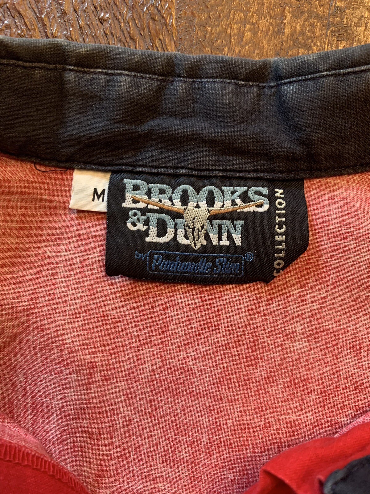 Vtg Women’s Brooks & Dunn Panhandle Slim Shirt Red White Blue Size M USA