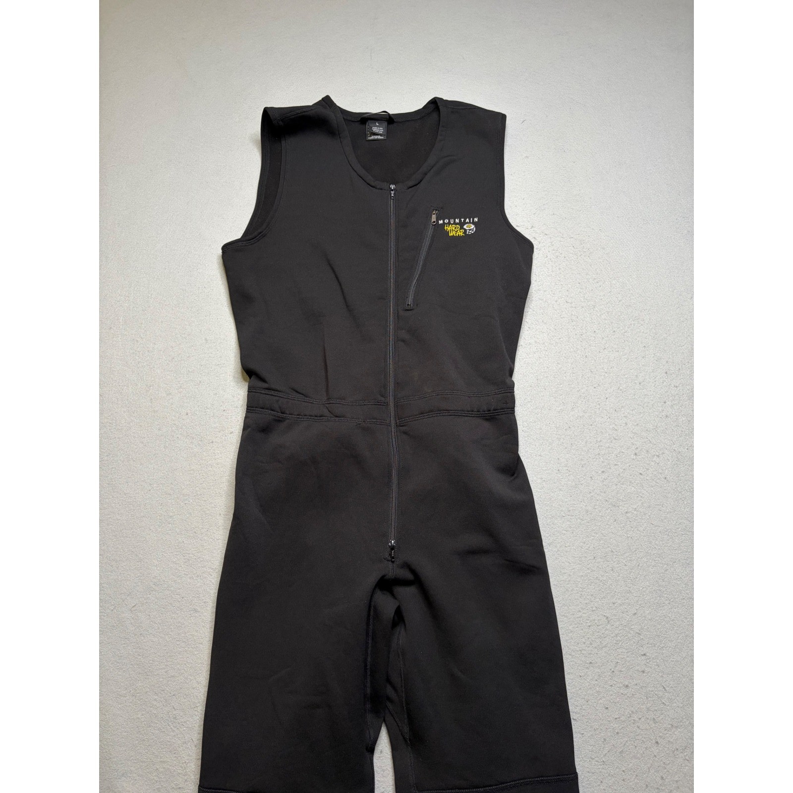 Mountain Hardwear Fleece Bib Overalls Women L Black Vintage 90s Made in USA Vest
