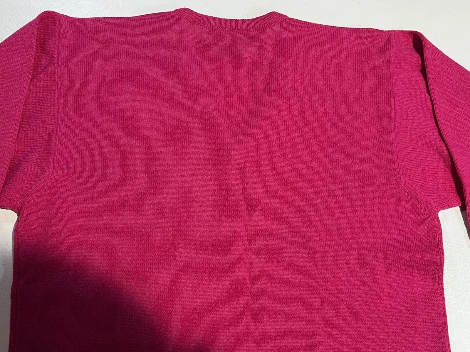 vtg Pringle 100% Wool Sweater Scotland Made Pink Purple V-Neck Knit Women Medium