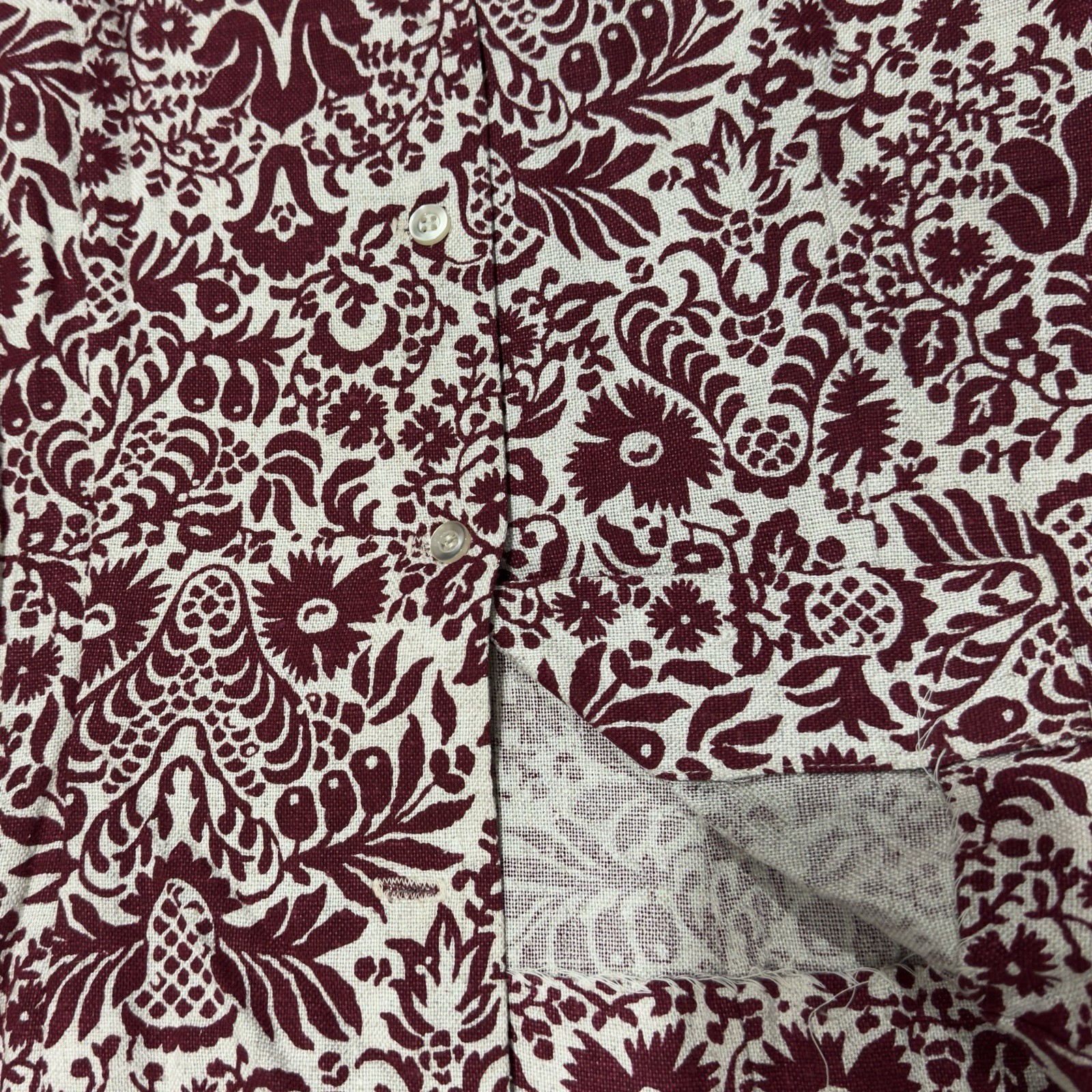 Vintage 70s Prestige of Boston Floral Skirt & Top Set Burgundy NOS Folk Art Boho