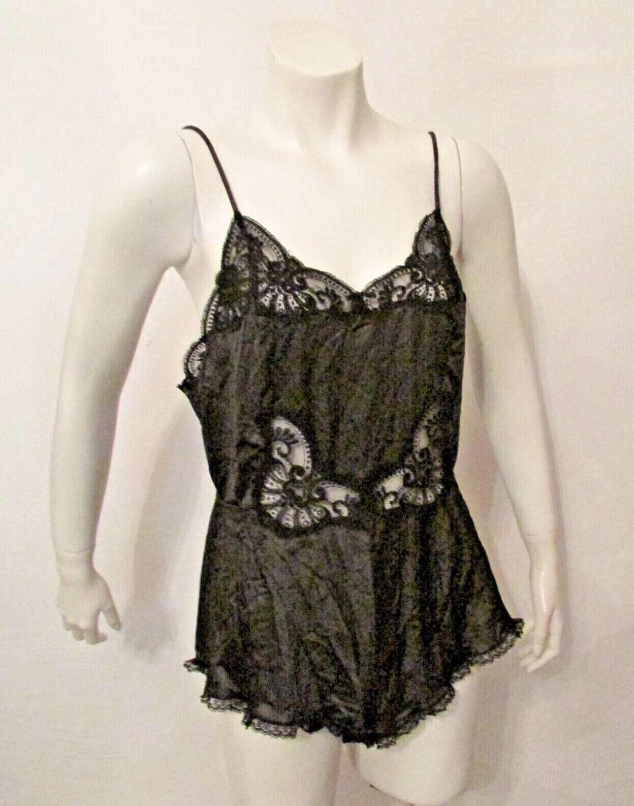 Delicacies Maidenform 91015 Nylon & Lace One Piece Teddy Bodysuit 34/75 USA made