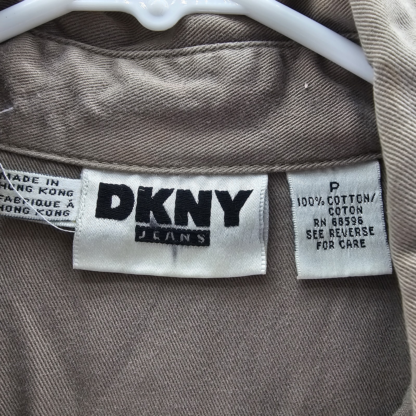 Pre – Owned Vintage DKNY Jeans Women Size Petite Cotton Olive Green Jacket