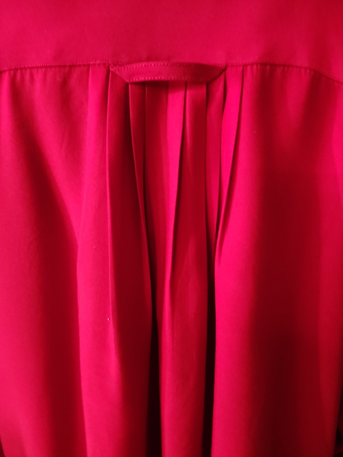 Vintage Blouse KIKIT Maurice Sasoon Sz S 100% Silk Red Long Sleeve Button Up…
