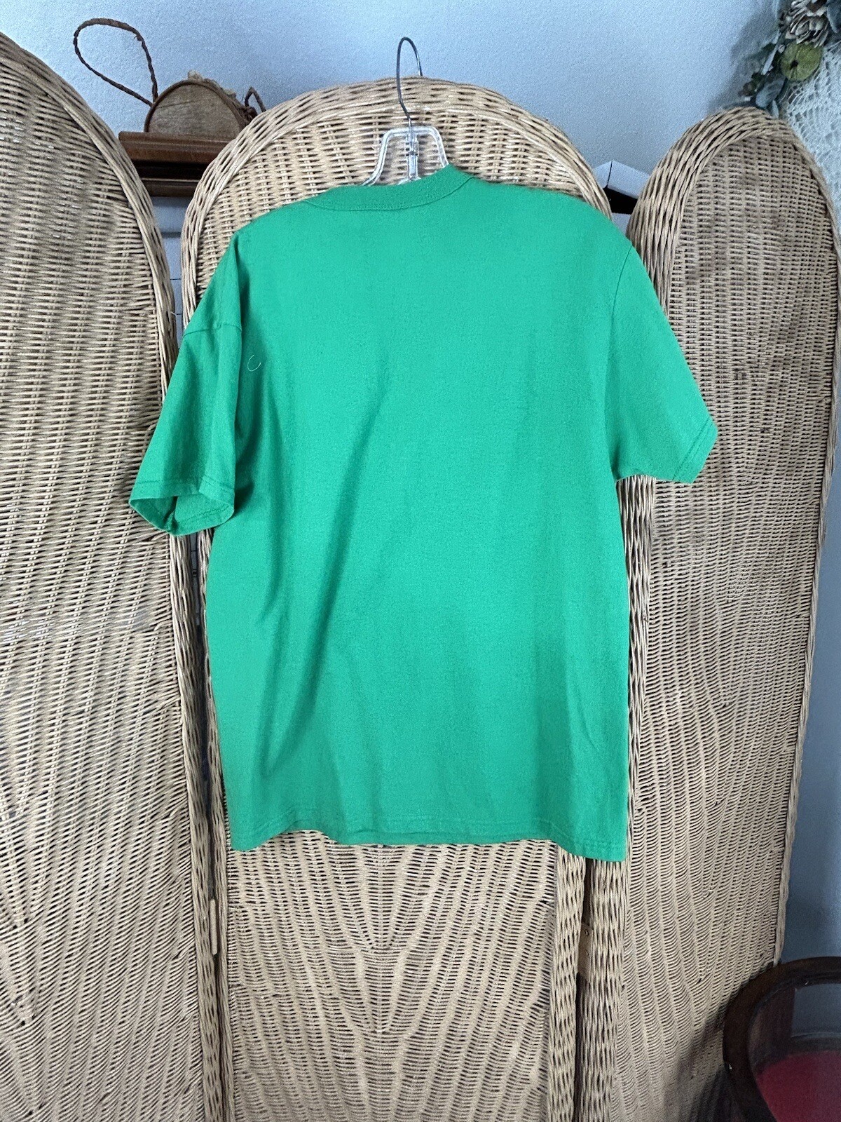 vintage t shirt 90s russell Butterfly Floral Medium Nature green