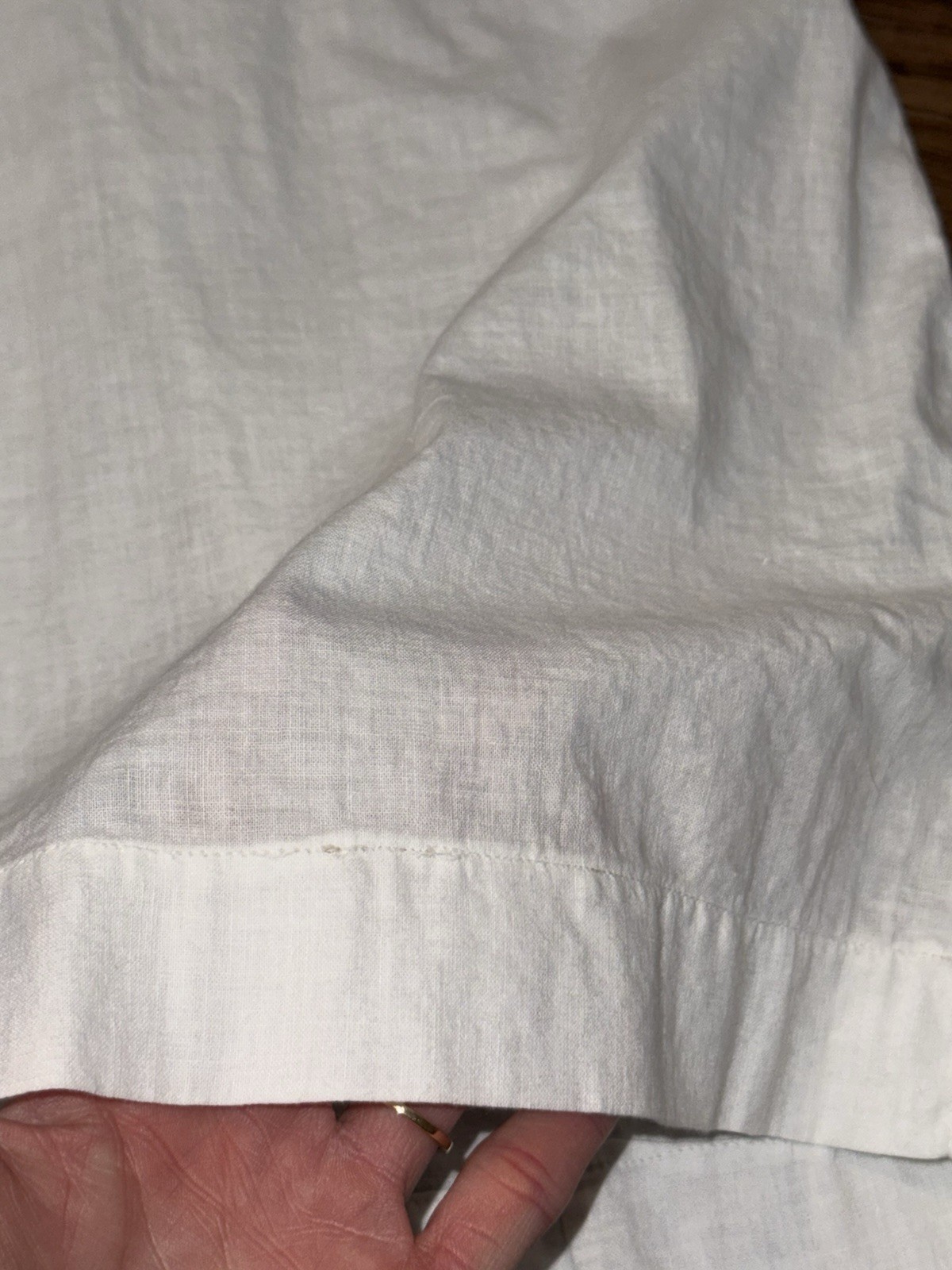 Antique 1900s Edwardian White Cotton Nightgown Hand Crochet Lace Yoke Cuffs