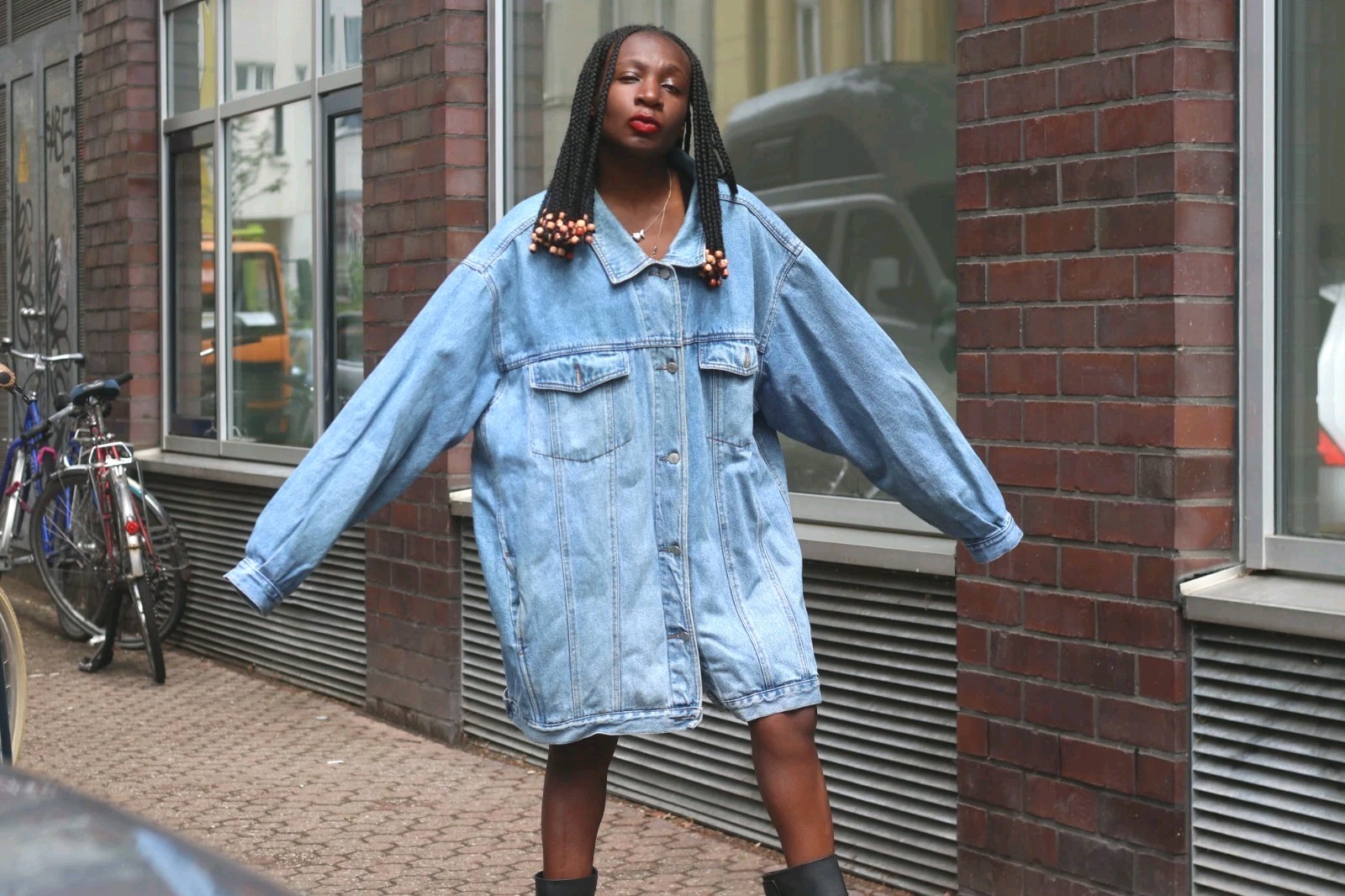 Vintage 90s Denim Jacket Oversized Denim Jacket Light Blue Streetwear Boyfriend XL