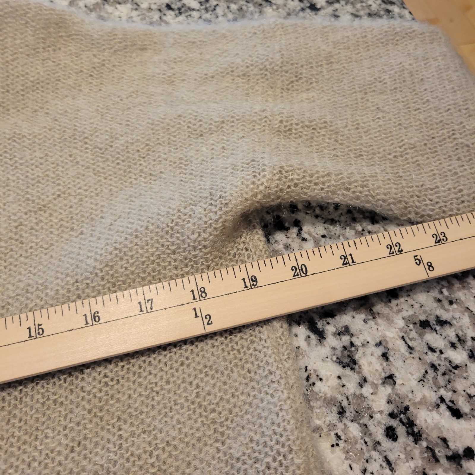 Hathaway Patch Vintage Mohair Wool Blend Tie Front Cardigan Beige Womens Large