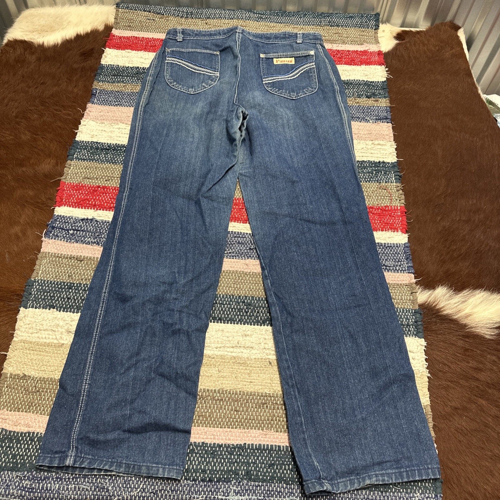Vintage 1980’s Pizzazz Jeans Womens SM High Waist Embroidered Paris NY 32×32″