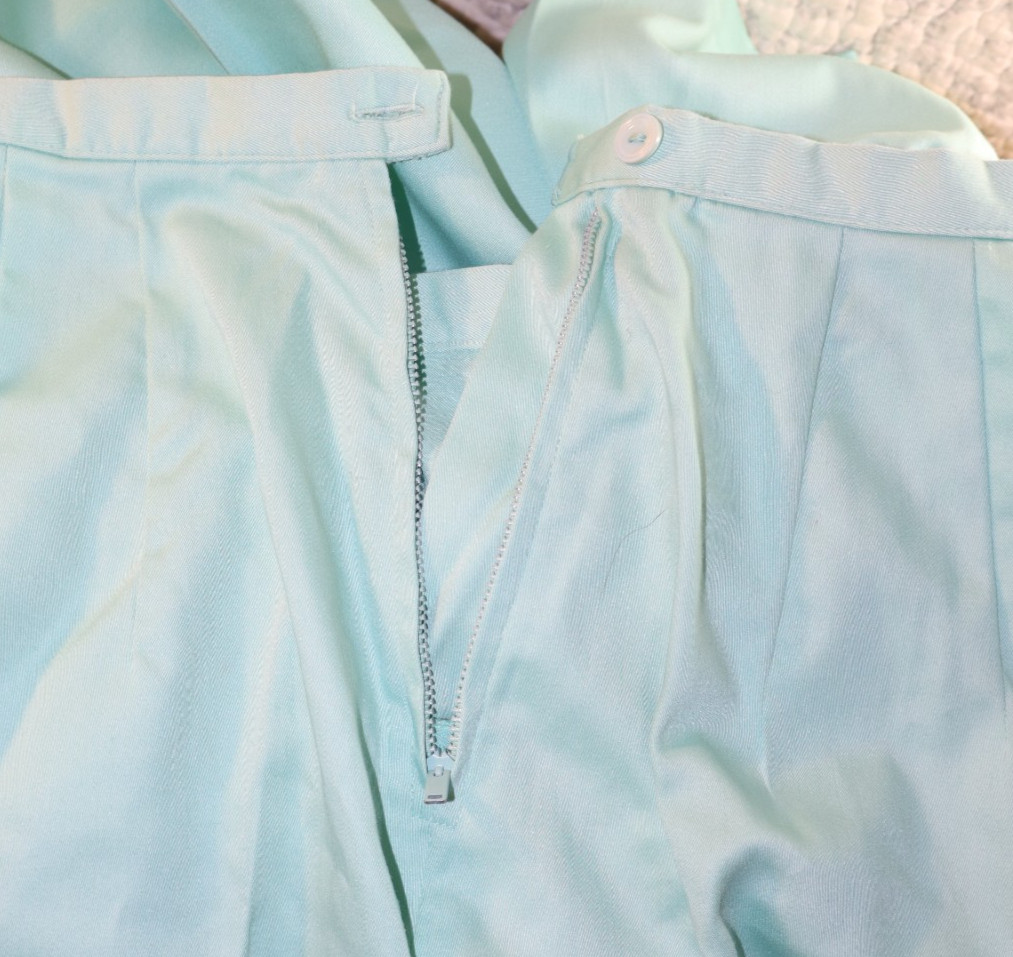 VTG 60s DuPont CATALINA Aqua DACRON & COTTON PEDAL PUSHER Pants Slacks NWT Sz S
