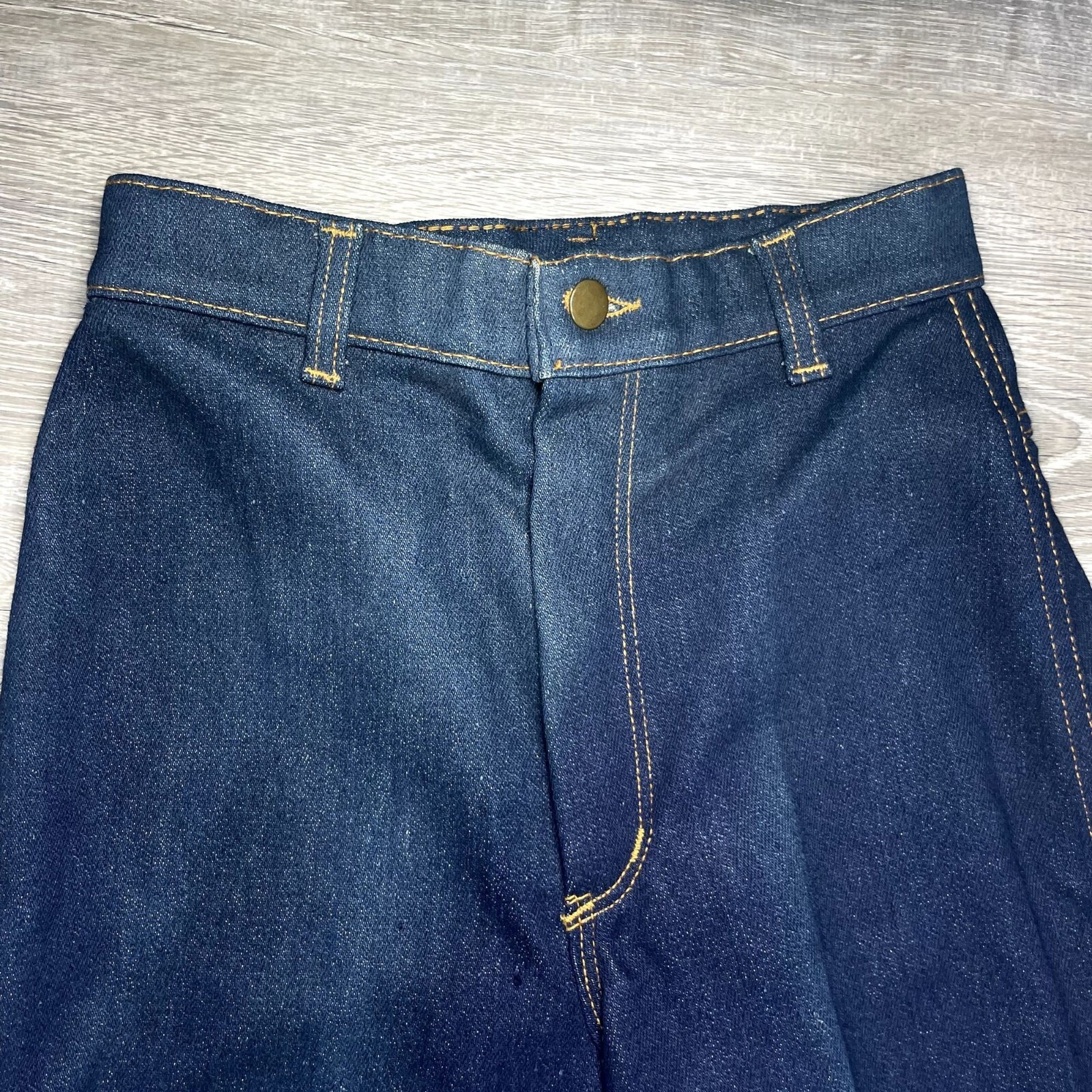 NWT NOS Vintage Womens Sun Belt Magic Band Dark Wash Denim Jeans 25″ – 26″