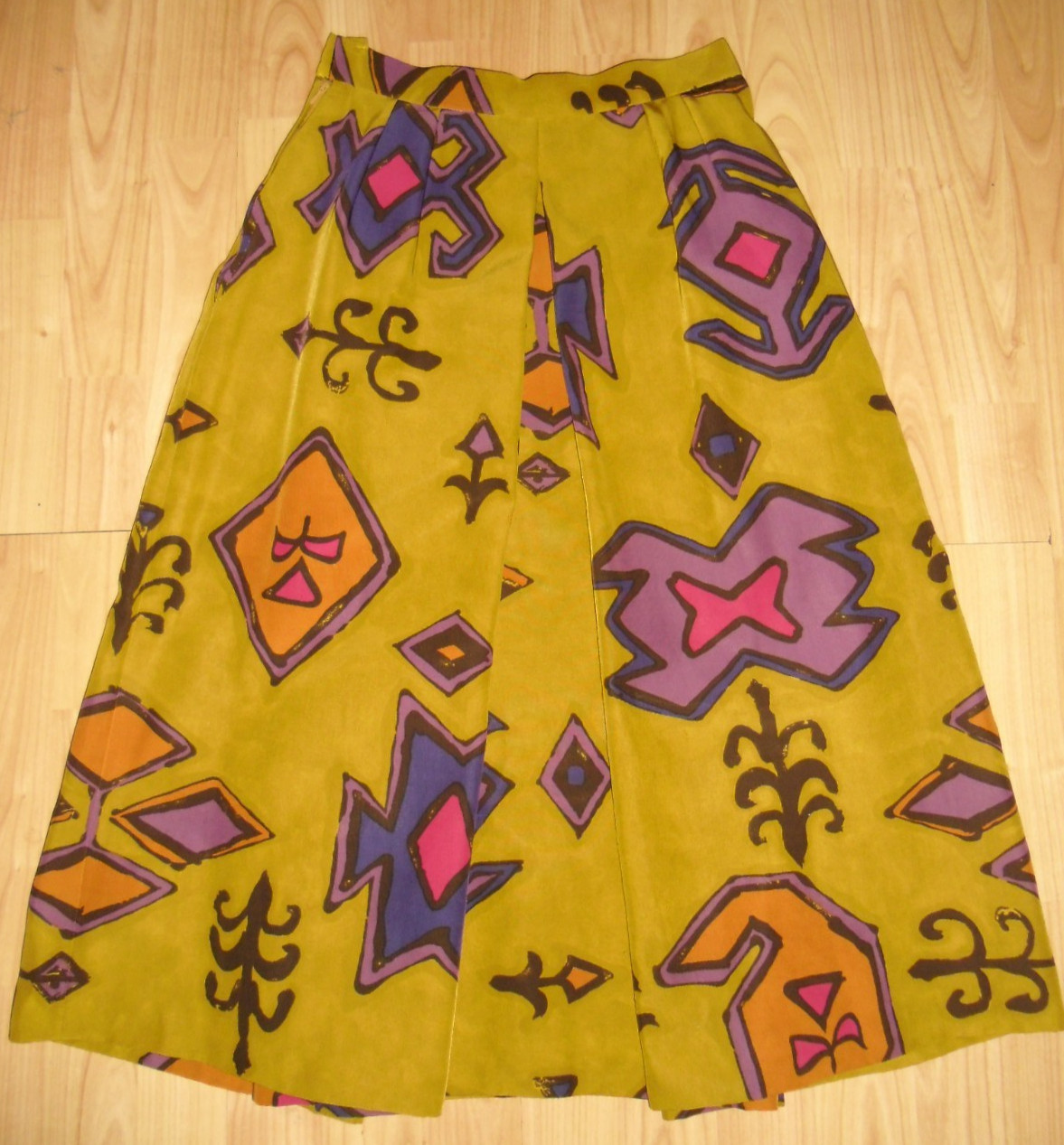 Bucol Paris vintage 70’s skirt midi skirt size XS print skirt multicolored – RARE!