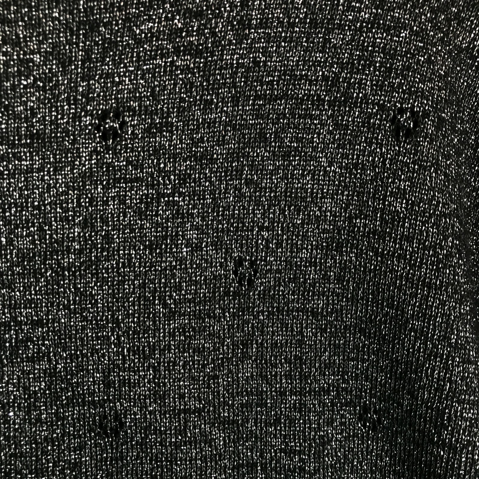 Vintage Sweater Womens XL Black Silver Shimmery N Touch New Old Stock Preppy 90s